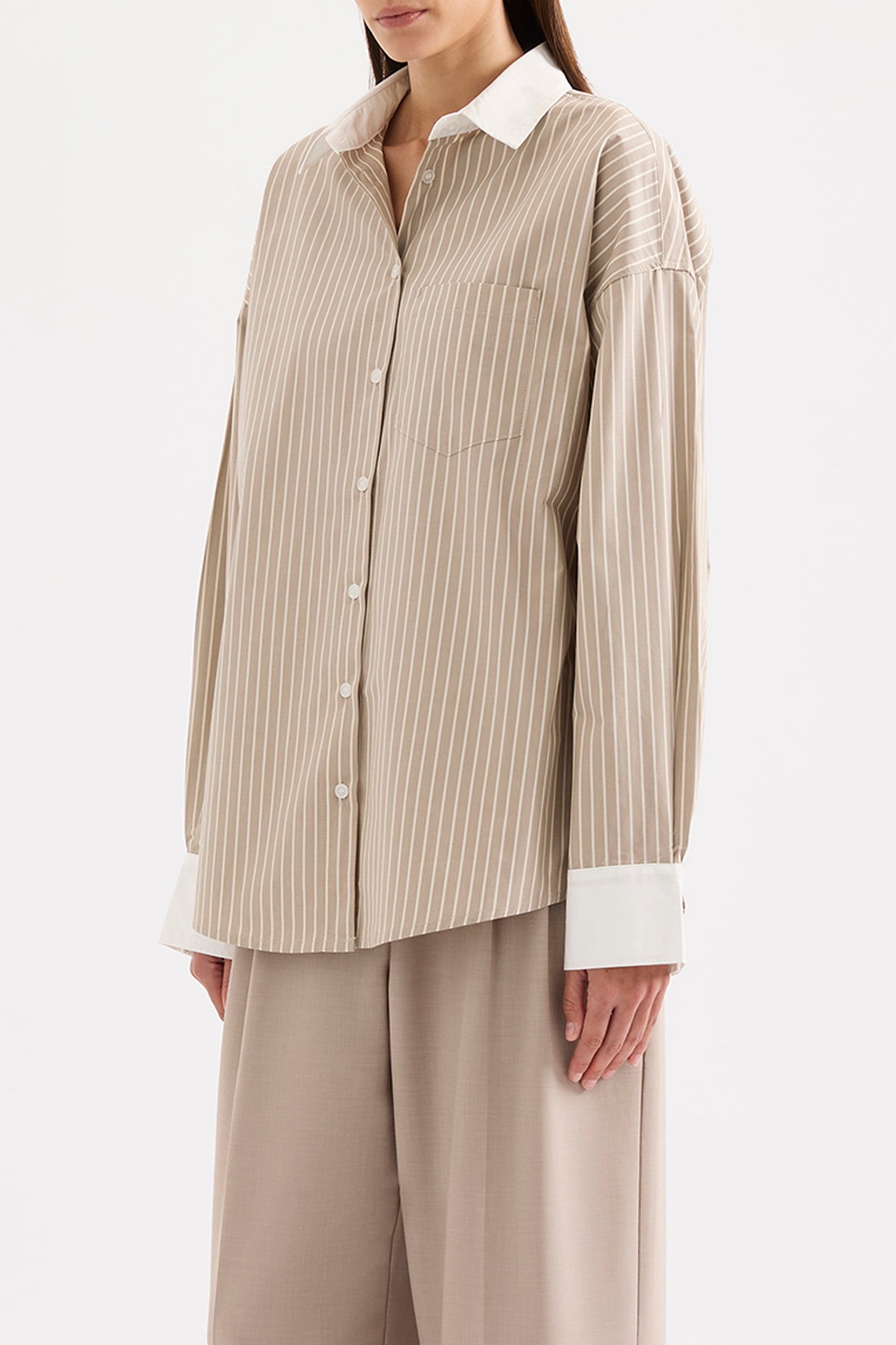Yuri Shirt Mink Stripe 