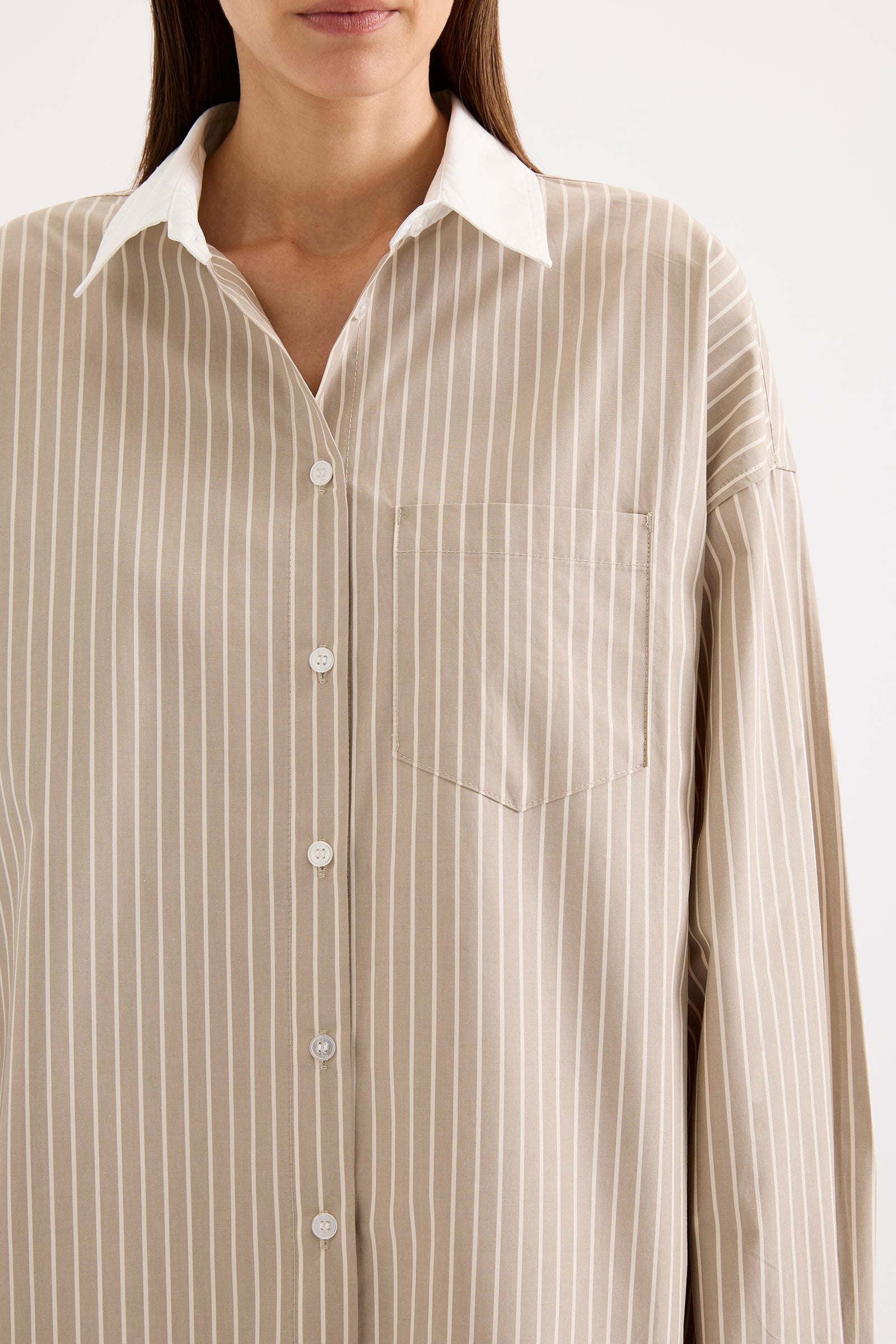 Yuri Shirt Mink Stripe 