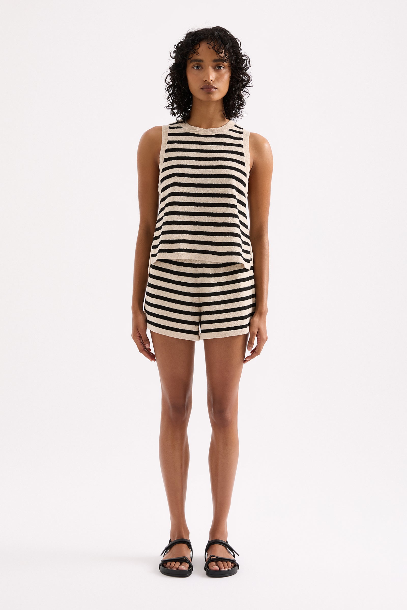 Kayda Knit Tank Black Stripe 