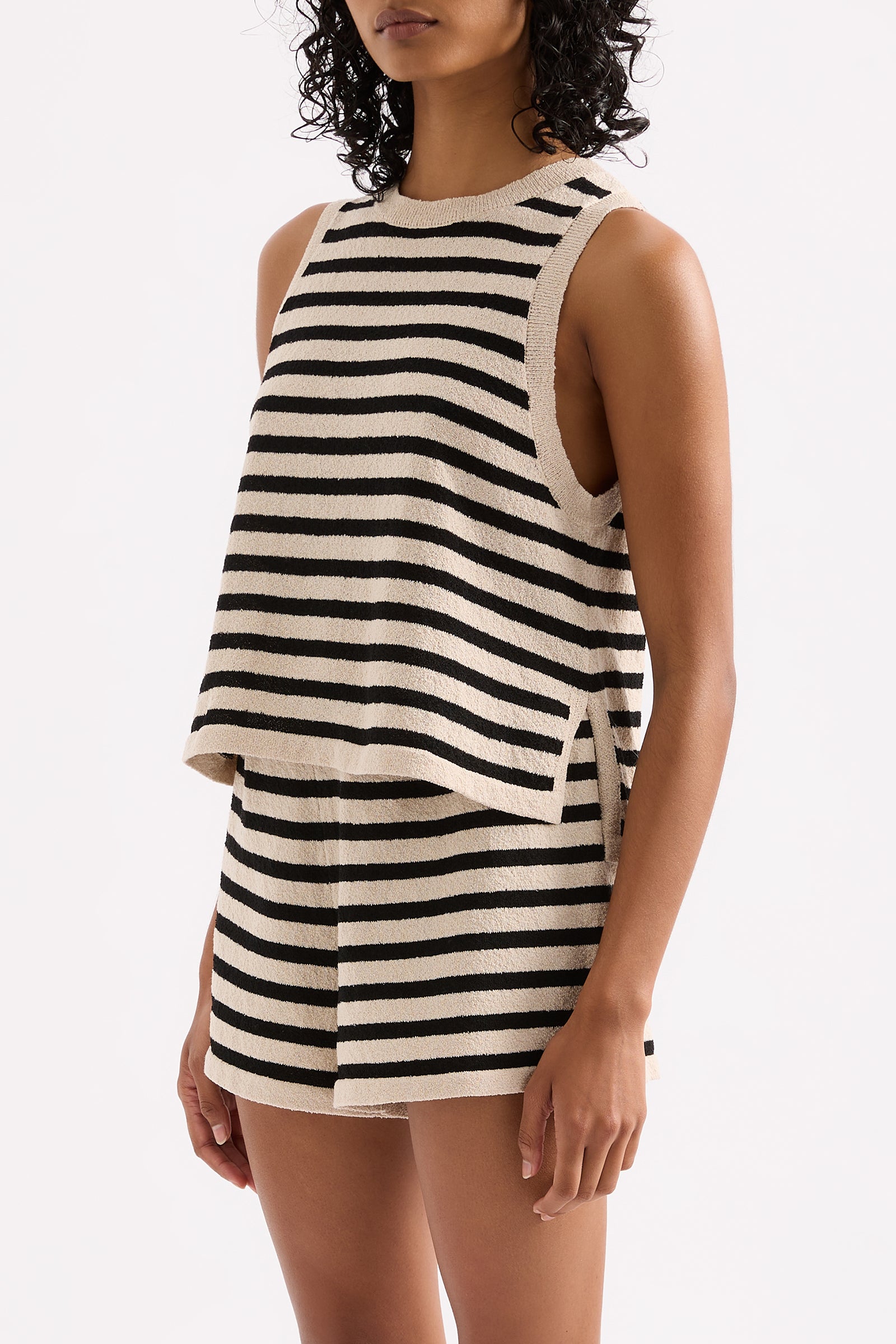 Kayda Knit Tank Black Stripe 