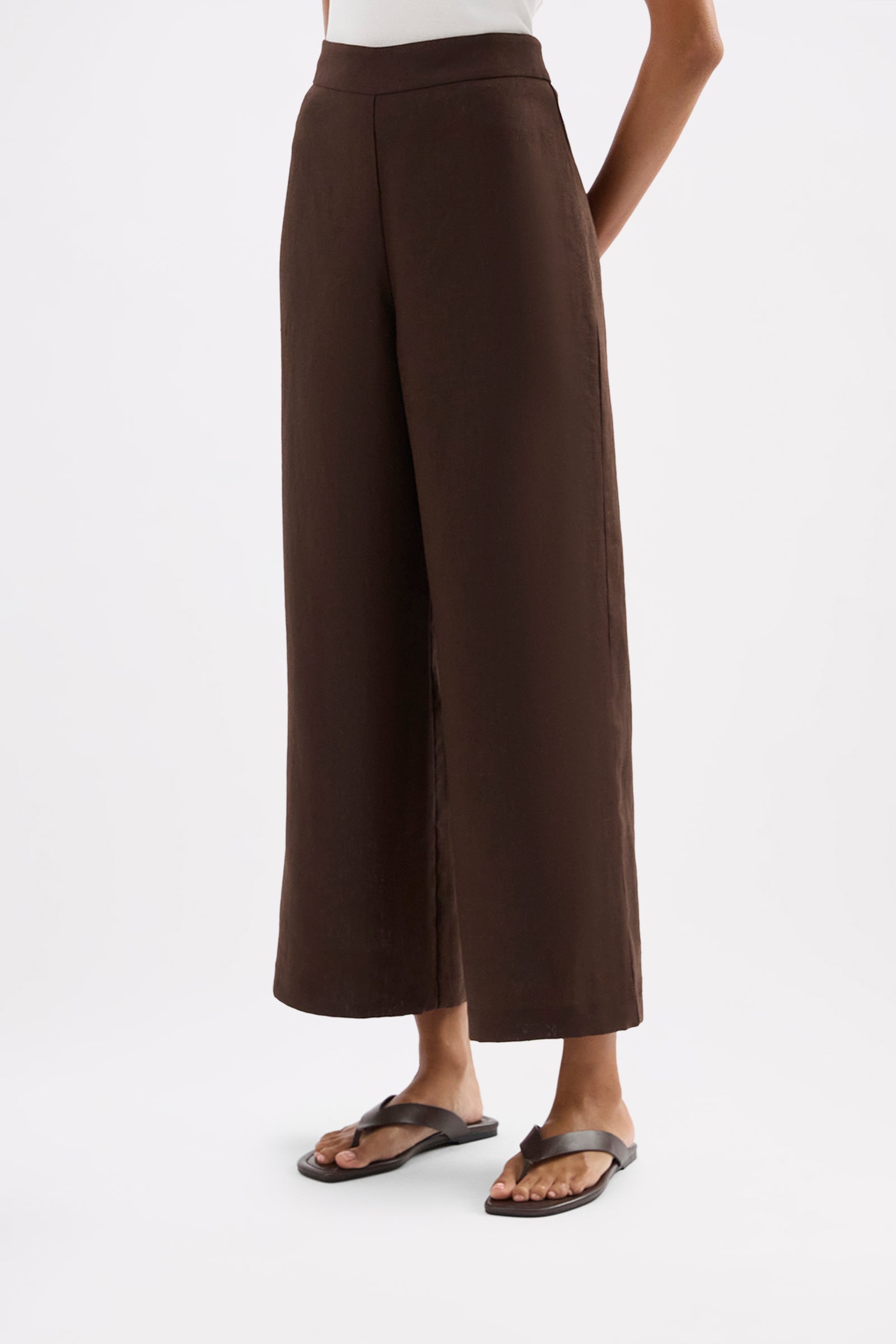 Thilda Linen Culotte Chocolate 