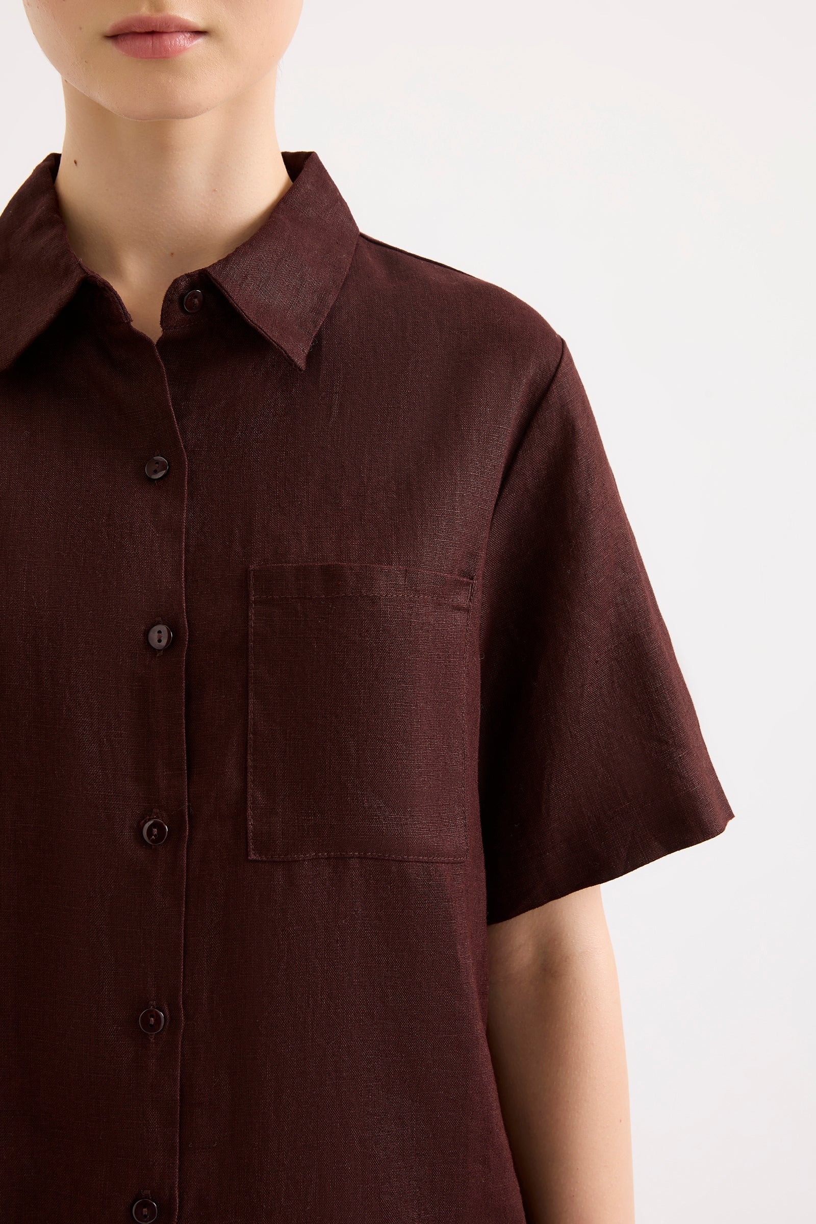 Blake Linen Shirt Raisin 