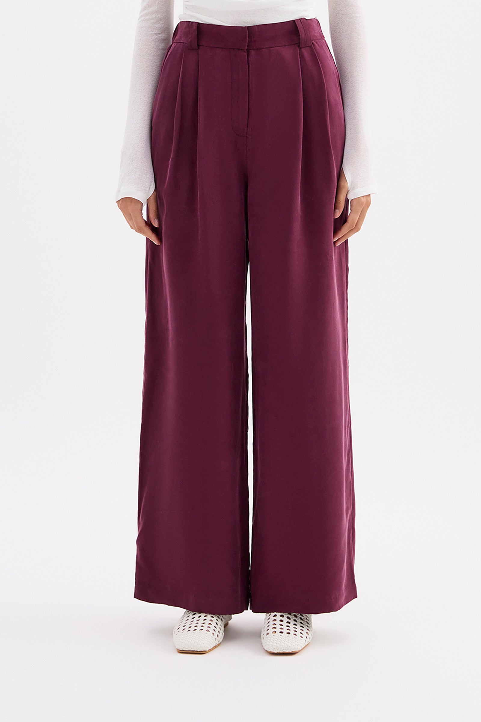 Lea Cupro Pant Merlot 