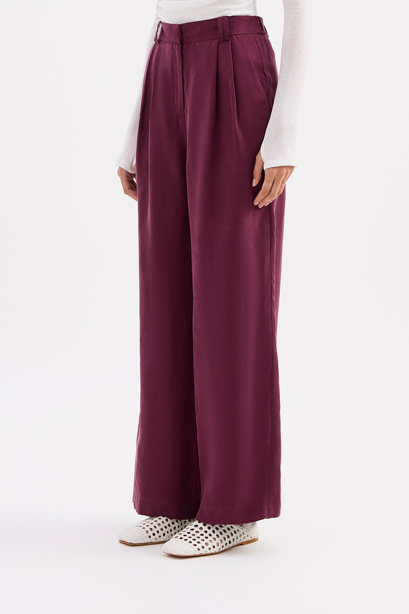 Lea Cupro Pant Merlot 