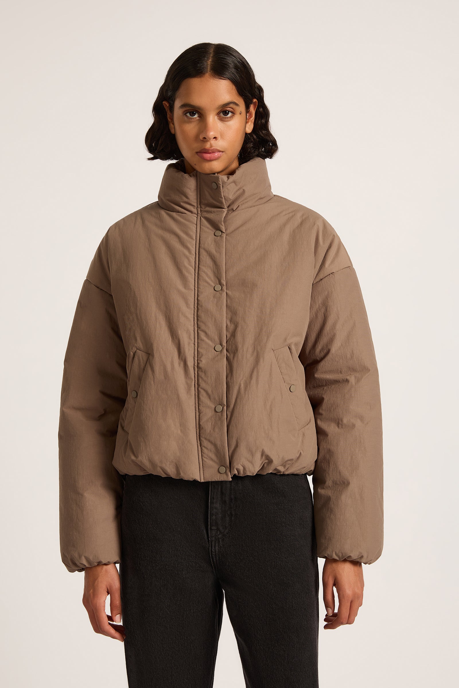 Xander Puffer Jacket Taupe 