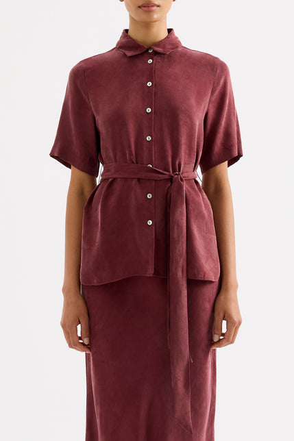 Devin Tencel Shirt Plum 