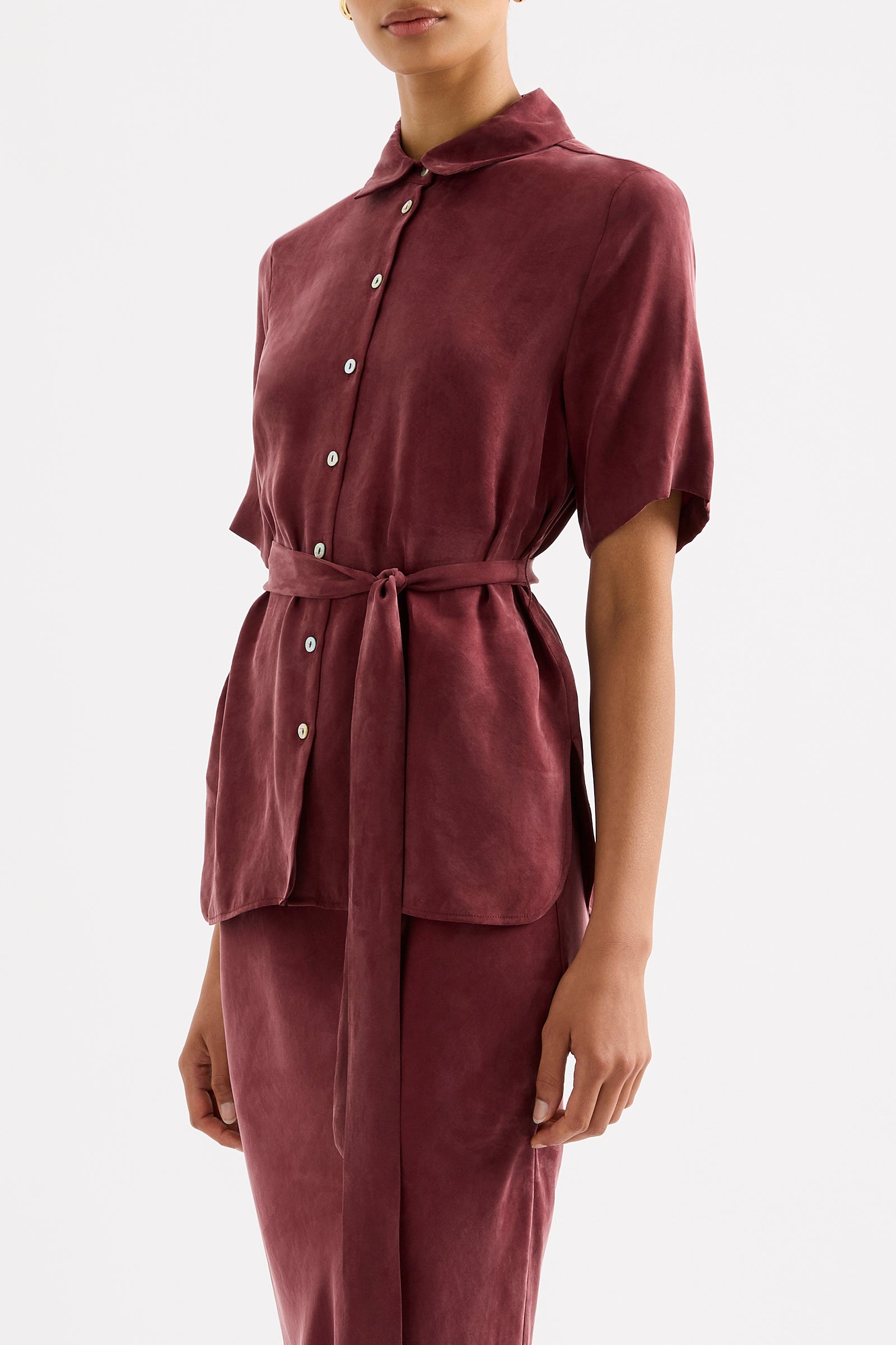 Devin Tencel Shirt Plum 