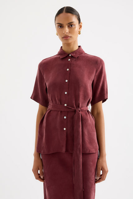 Devin Tencel Shirt Plum 