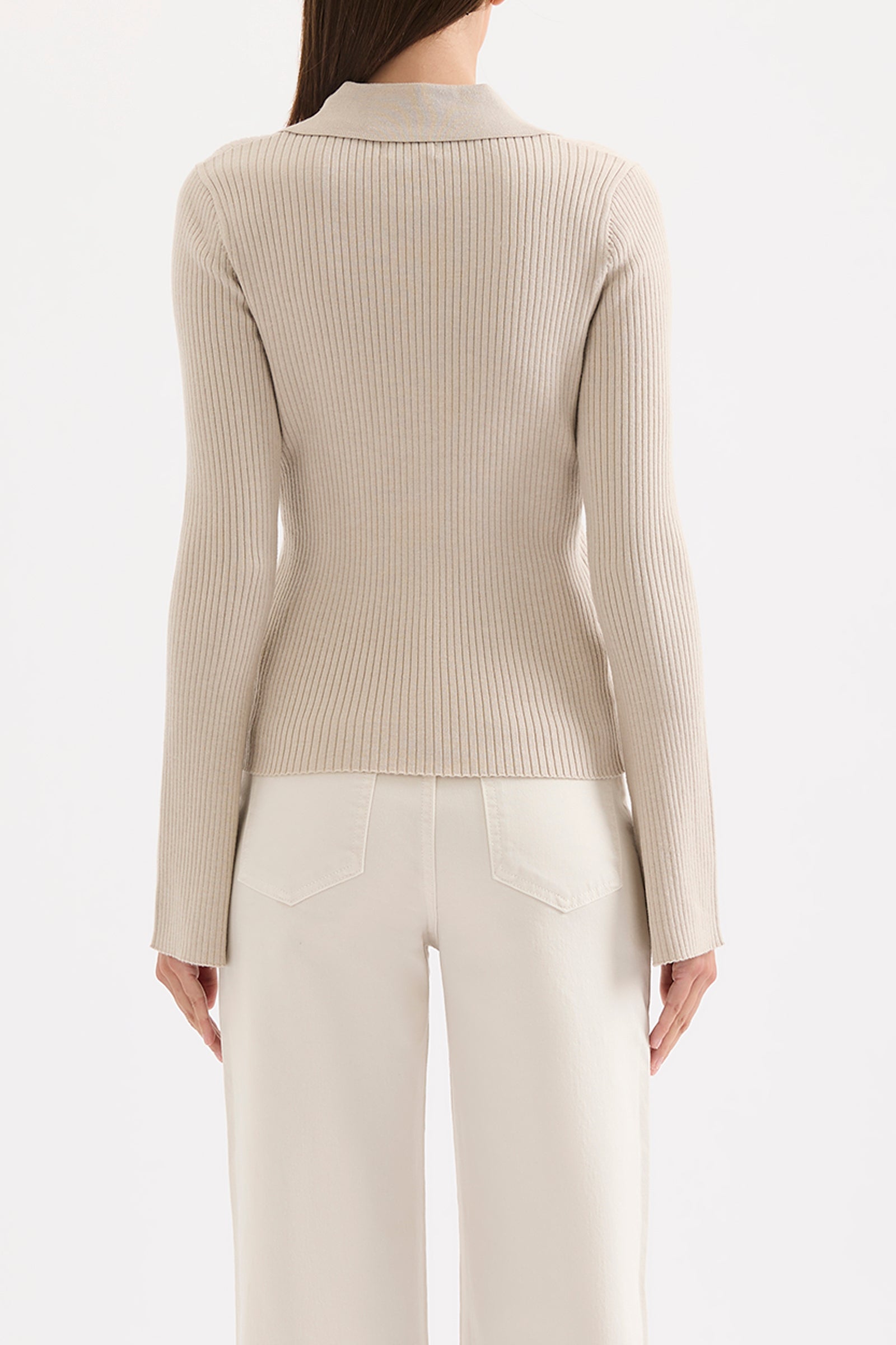 Betina Zip Front Knit Mink 