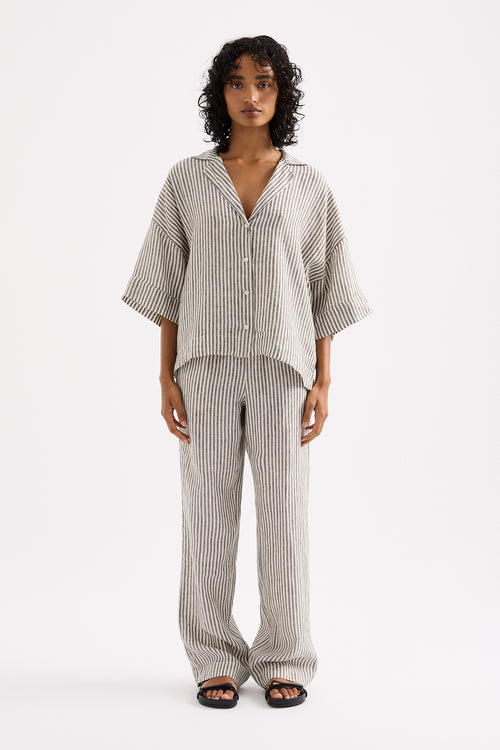 LOUNGE STRIPE LINEN PANT