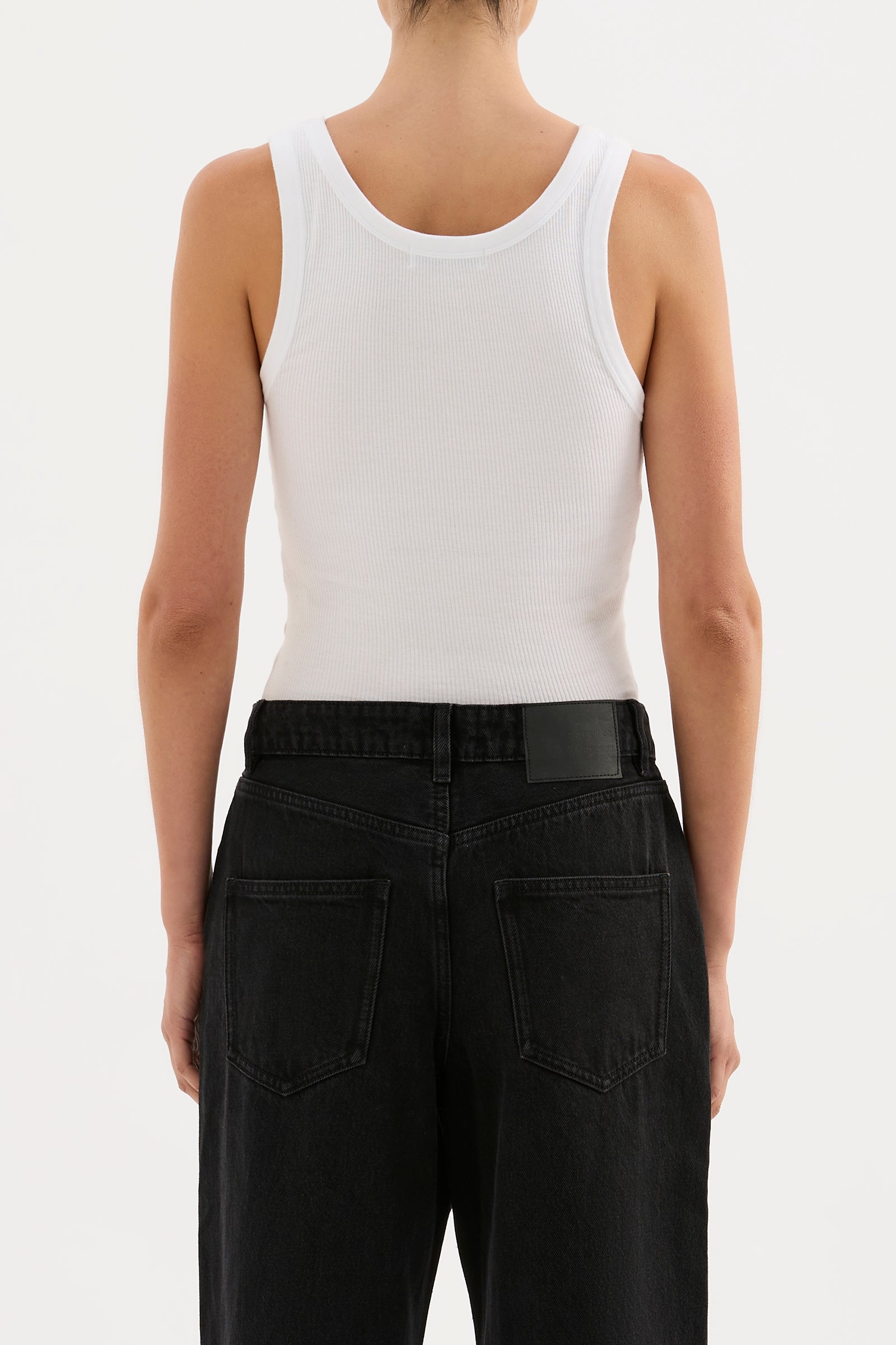 Organic Rib Singlet White 