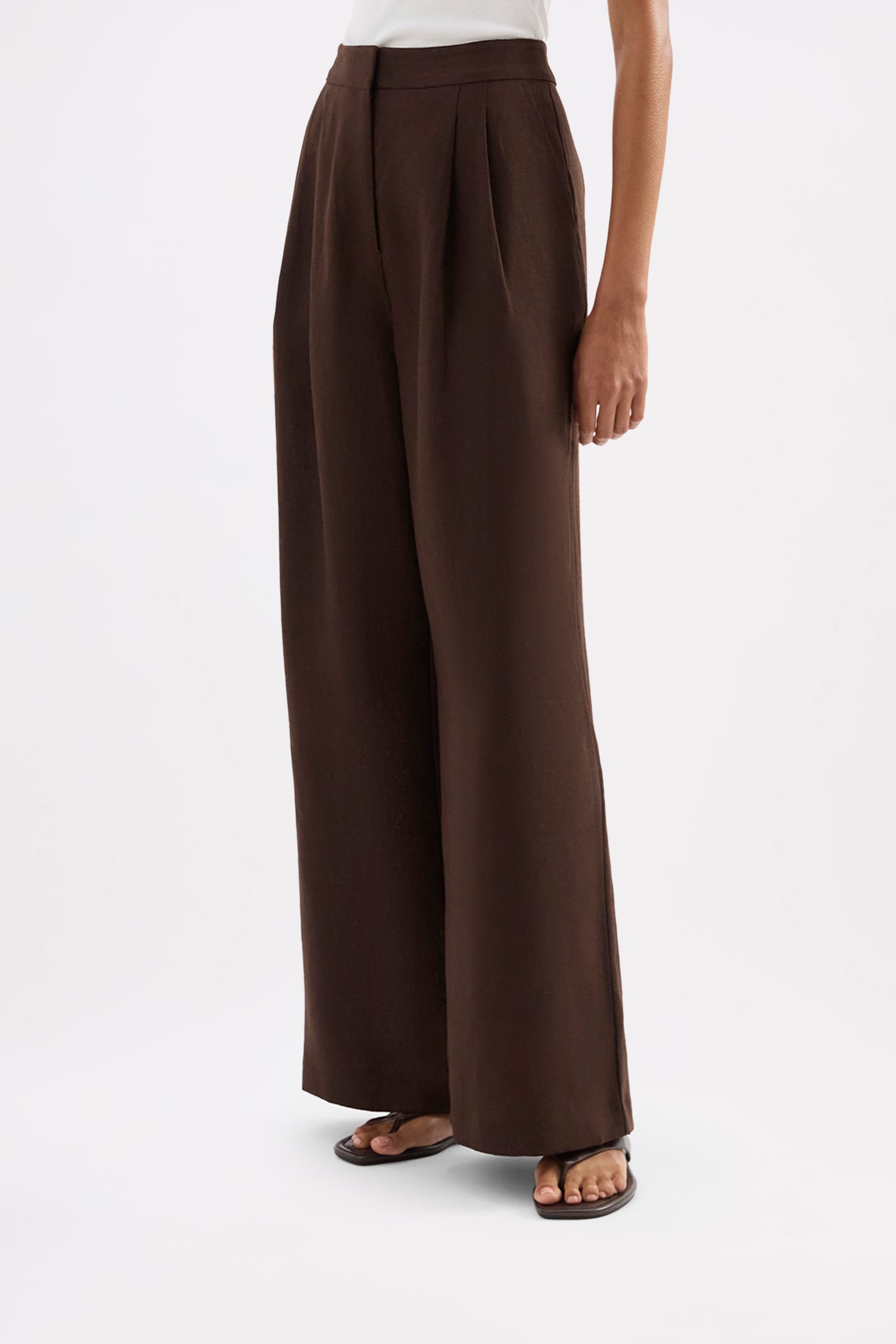 Thilda Linen Pant Chocolate 