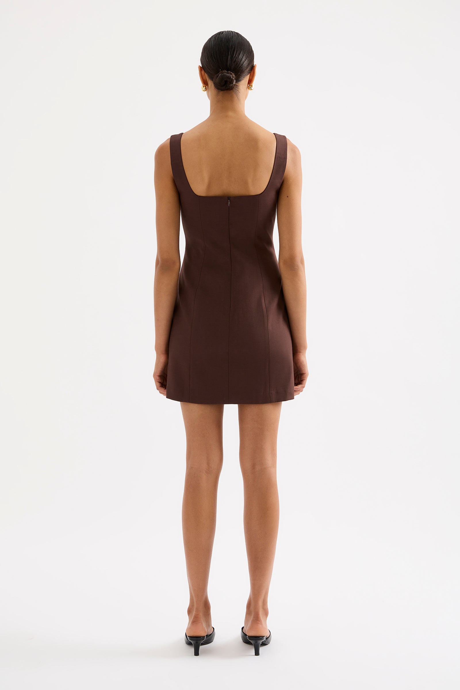 Easton Tailored Mini Dress Cocoa 