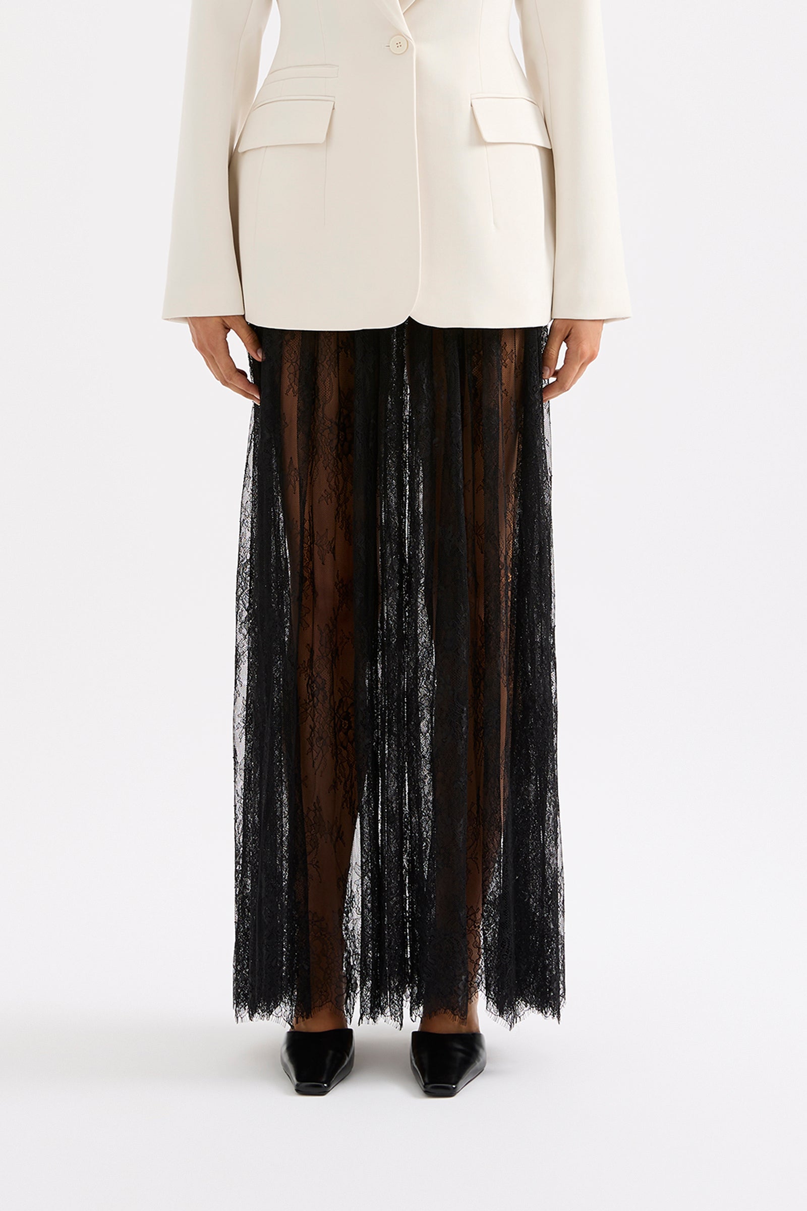 Sian Lace Maxi Skirt Black 