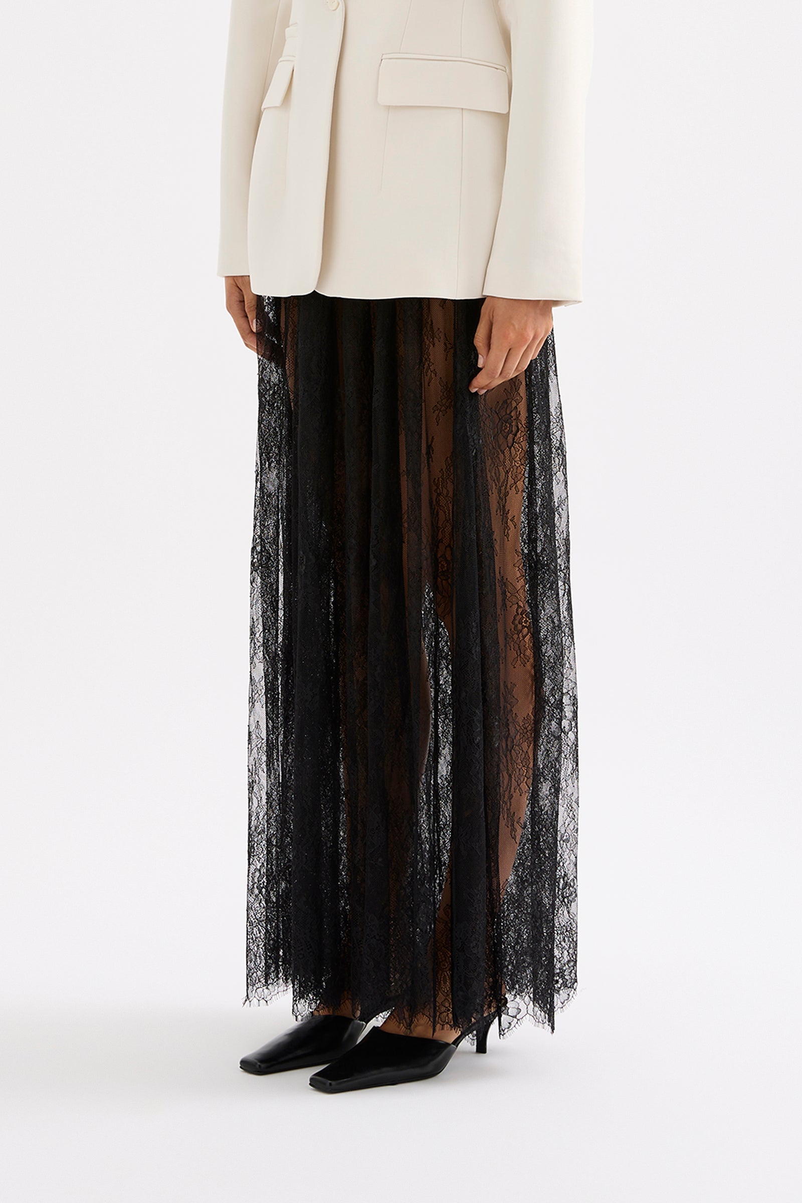Sian Lace Maxi Skirt Black 