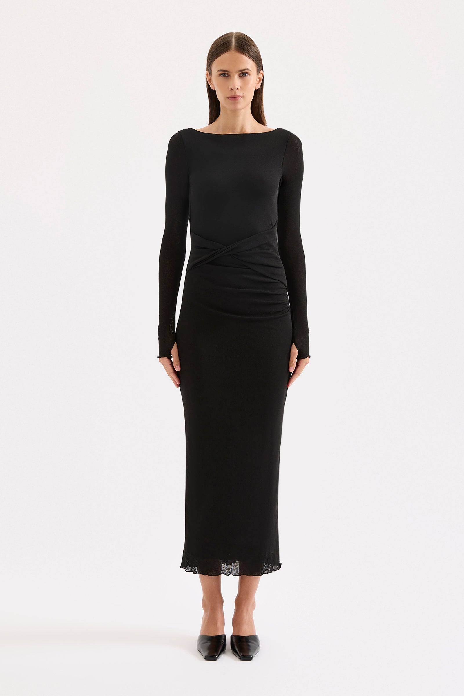 Dalton Mesh Maxi Dress Black 