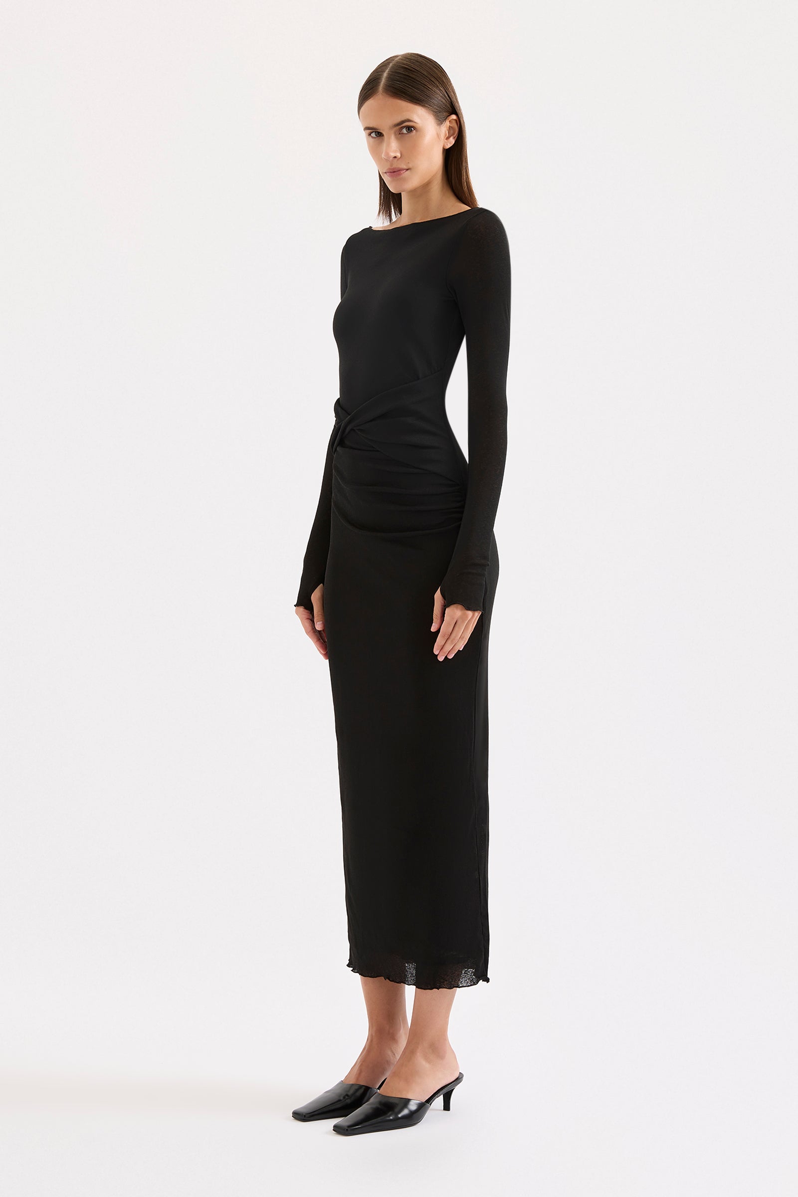 Dalton Mesh Maxi Dress Black 
