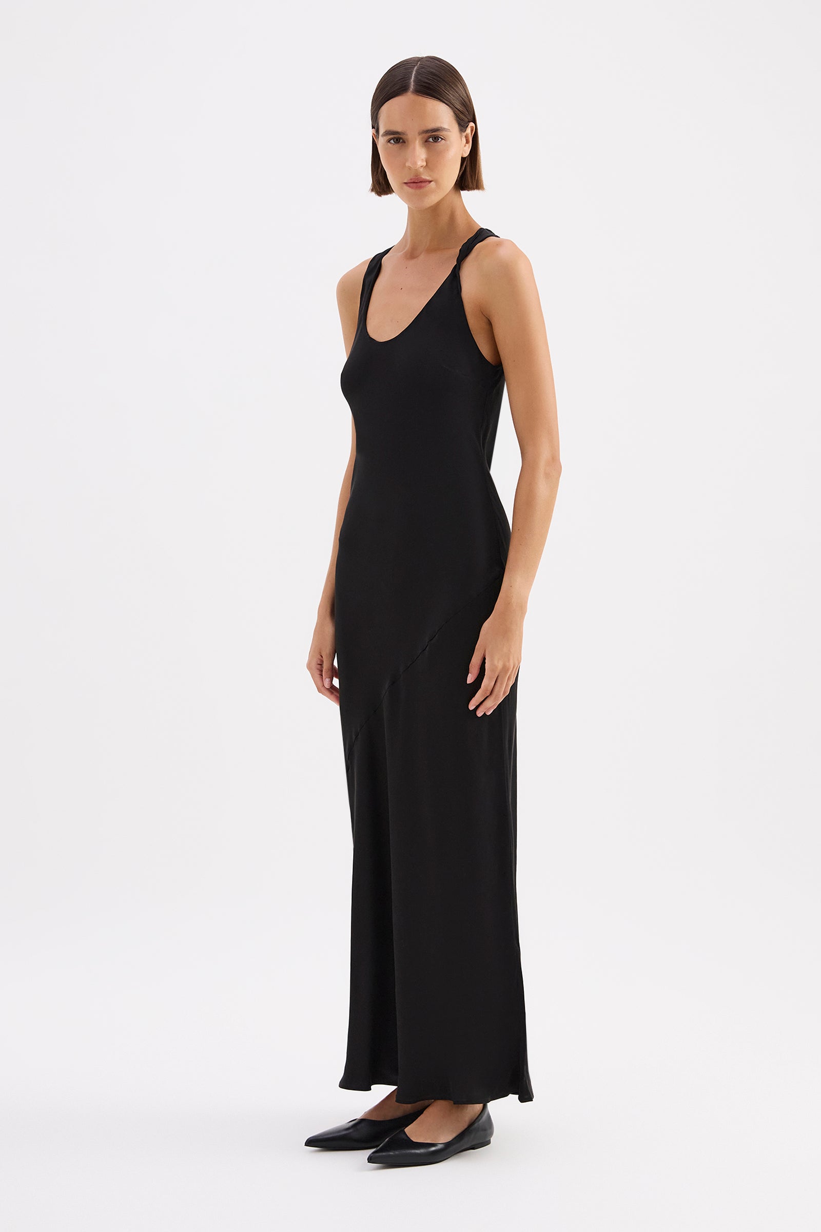 Amaya Cupro Dress Black 