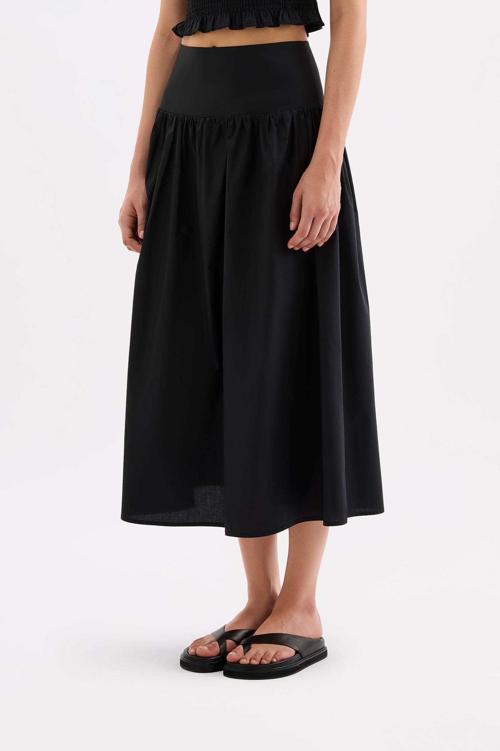 Greta Poplin Skirt Black 