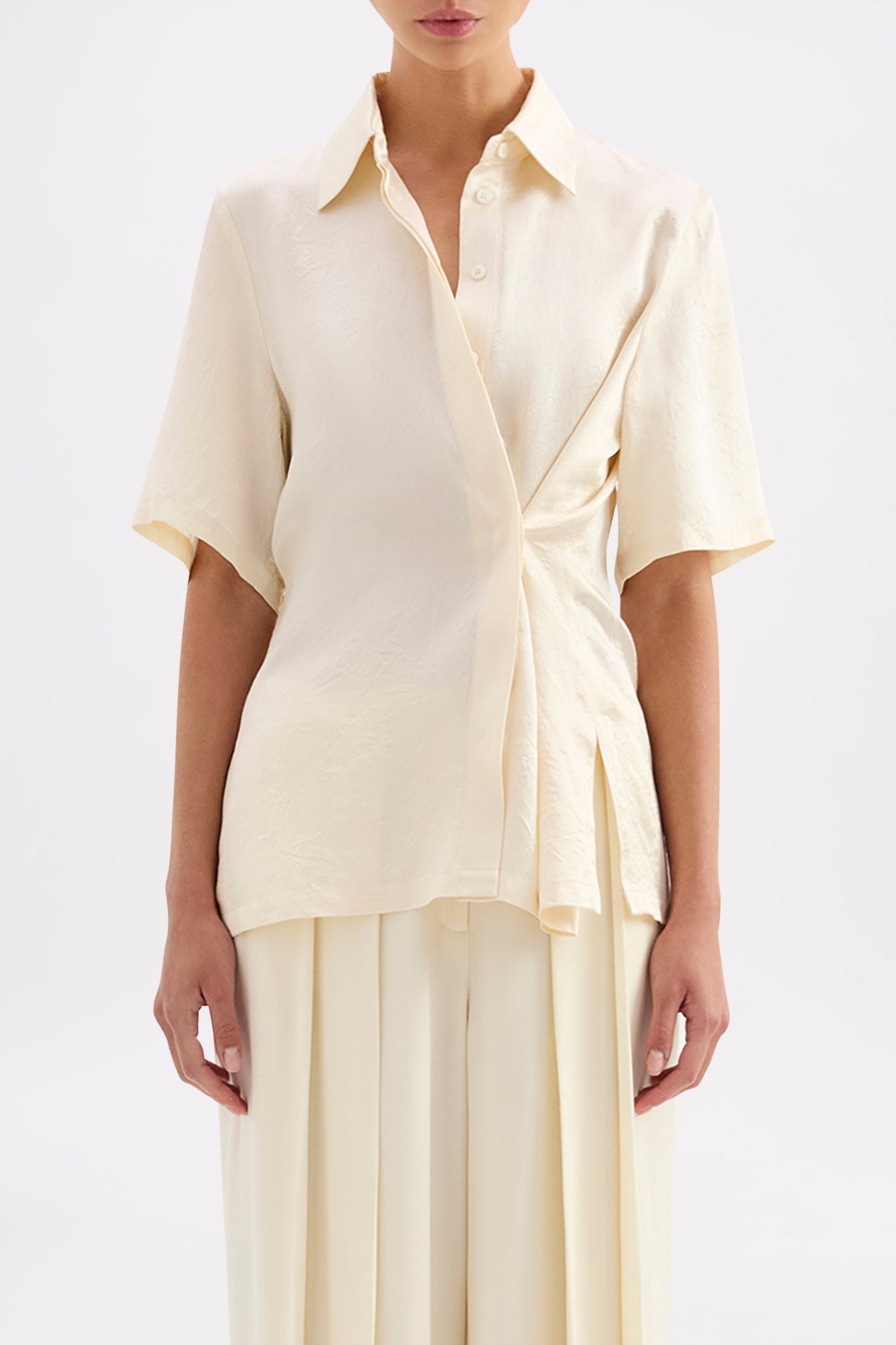 Allegra Satin Shirt Champagne 