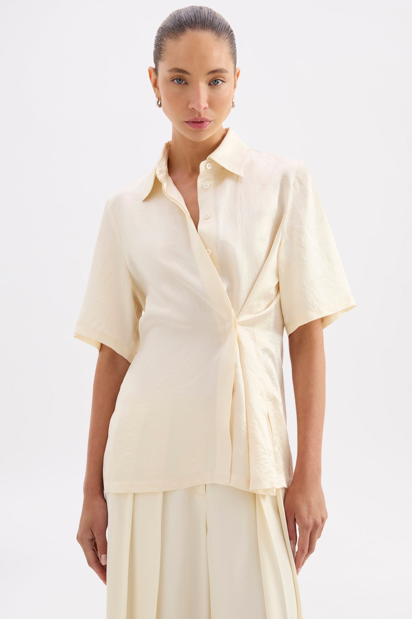 Allegra Satin Shirt Champagne 