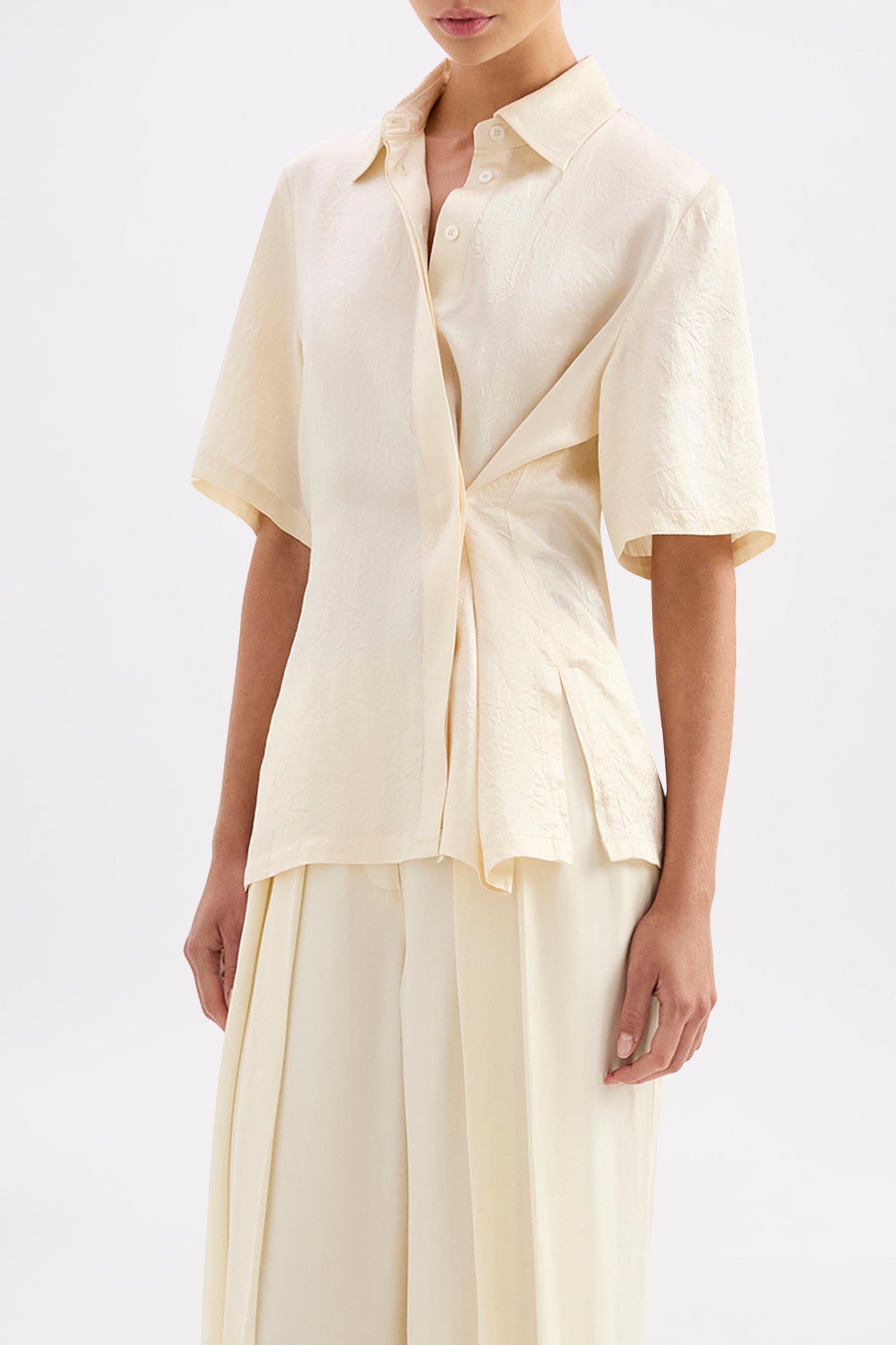 Allegra Satin Shirt Champagne 