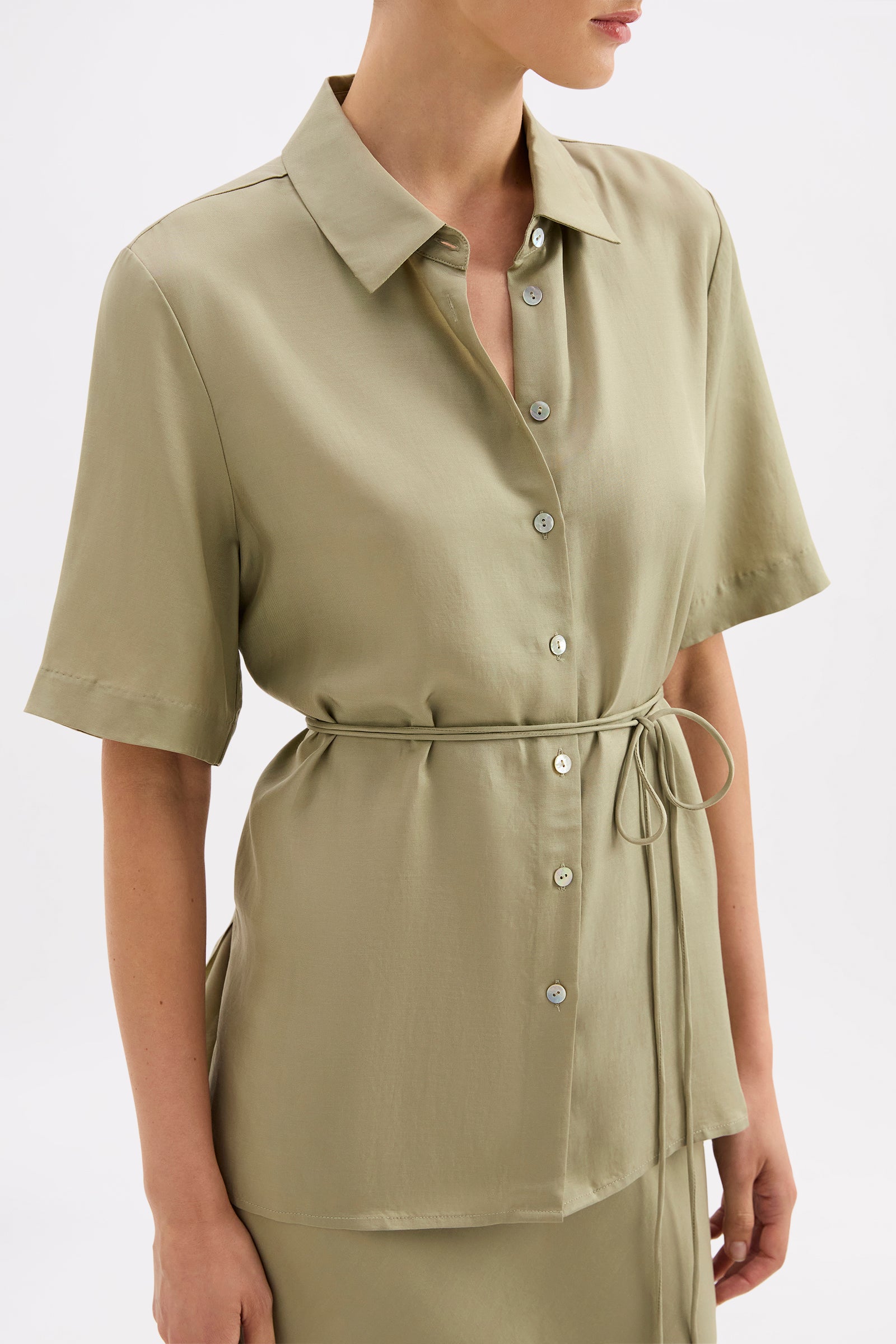 Lawton Tencel Shirt Dusty Sage 