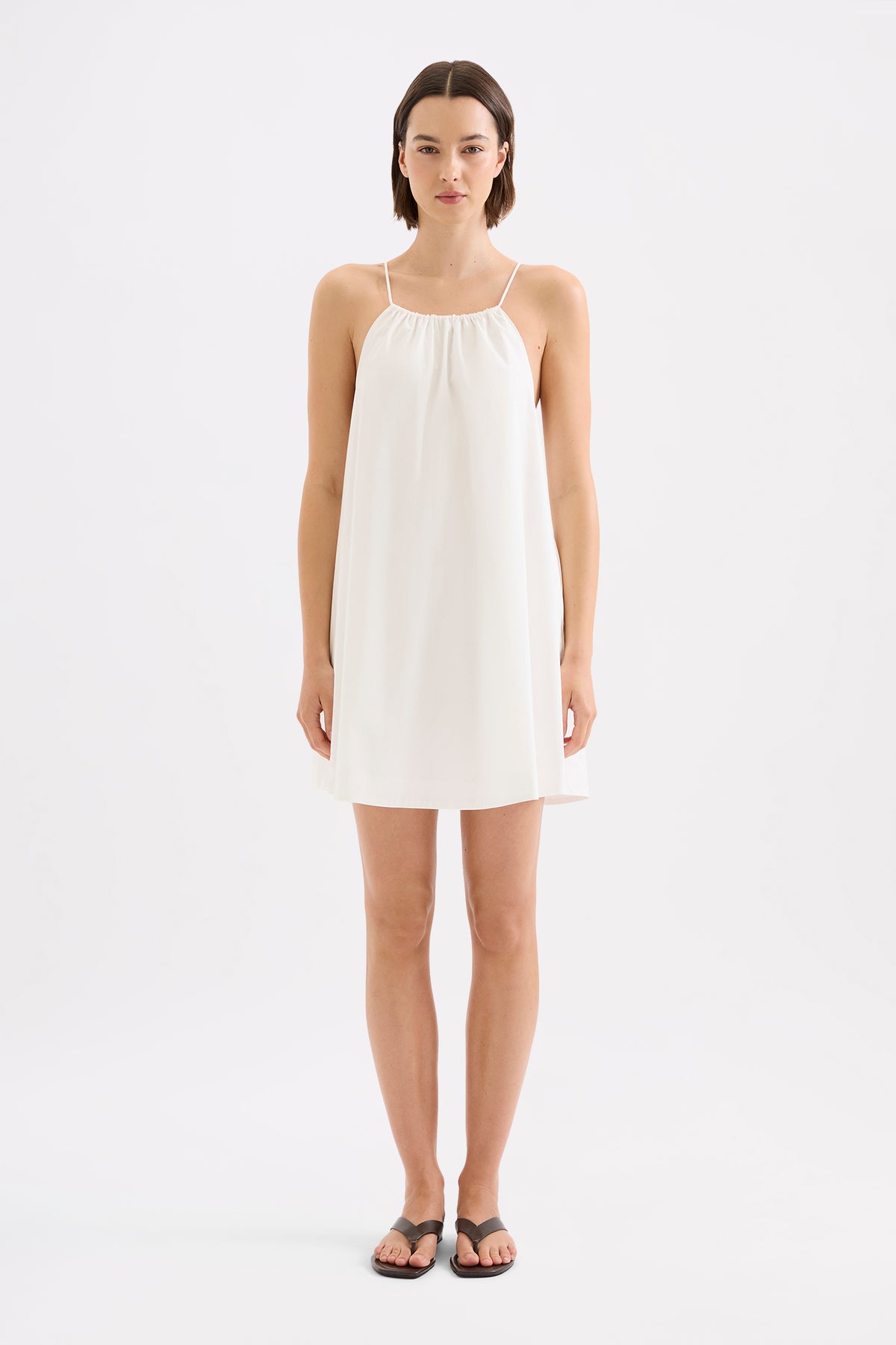 Lia Poplin Mini Dress White 