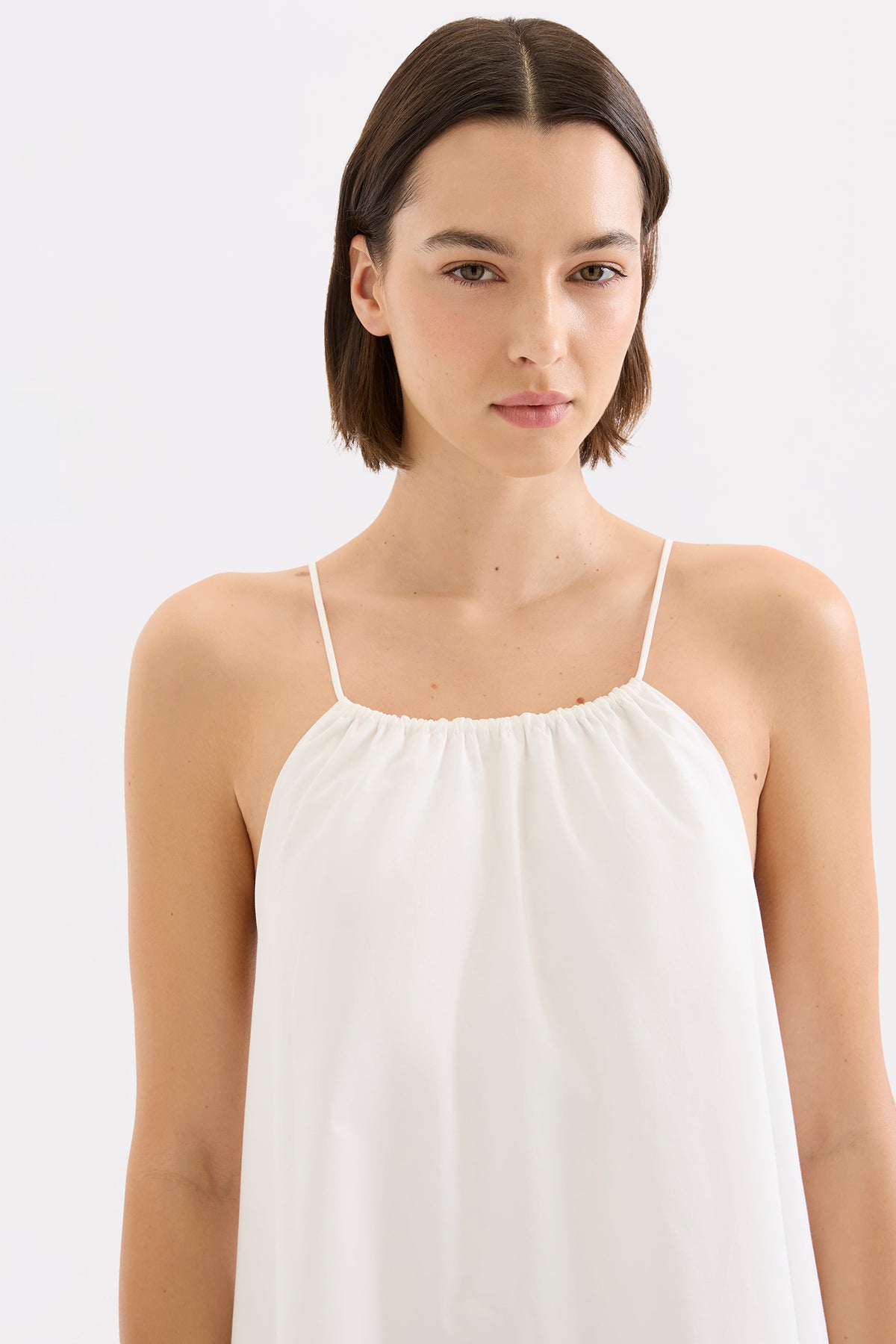 Lia Poplin Mini Dress White 