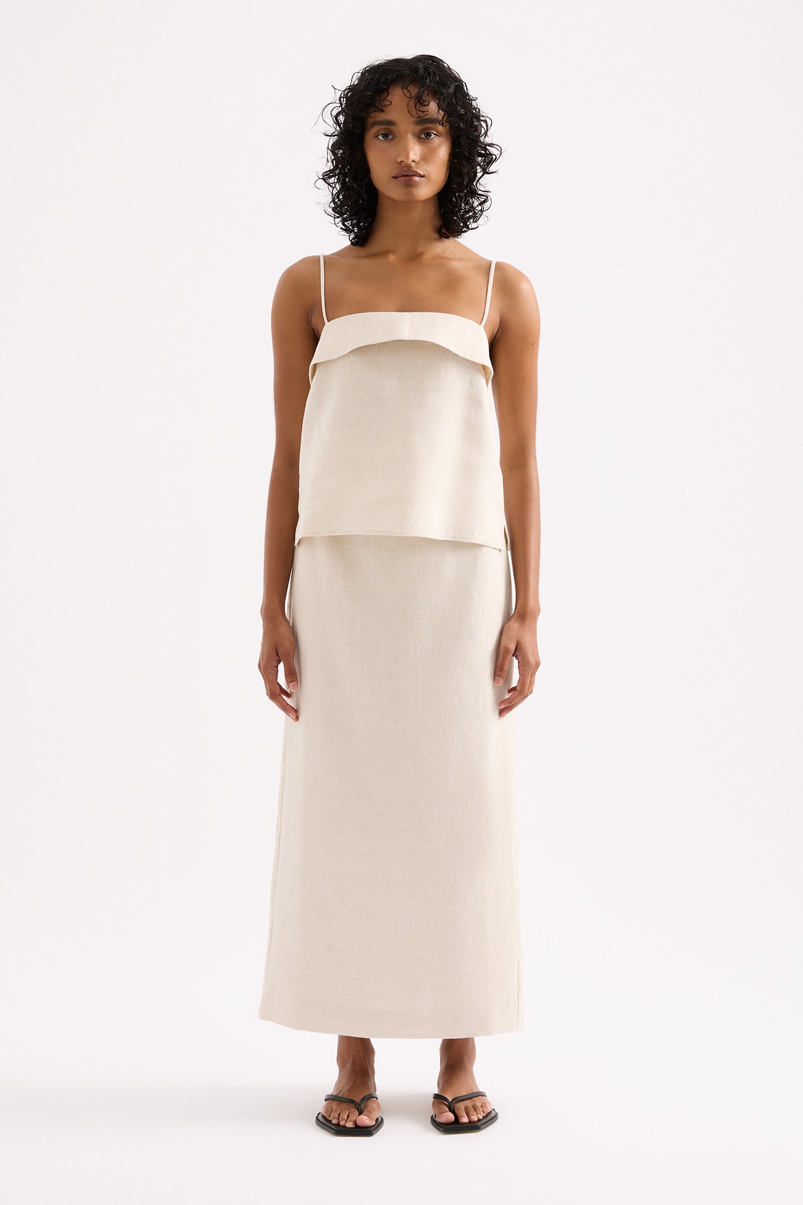 Sadie Linen Cami Natural 