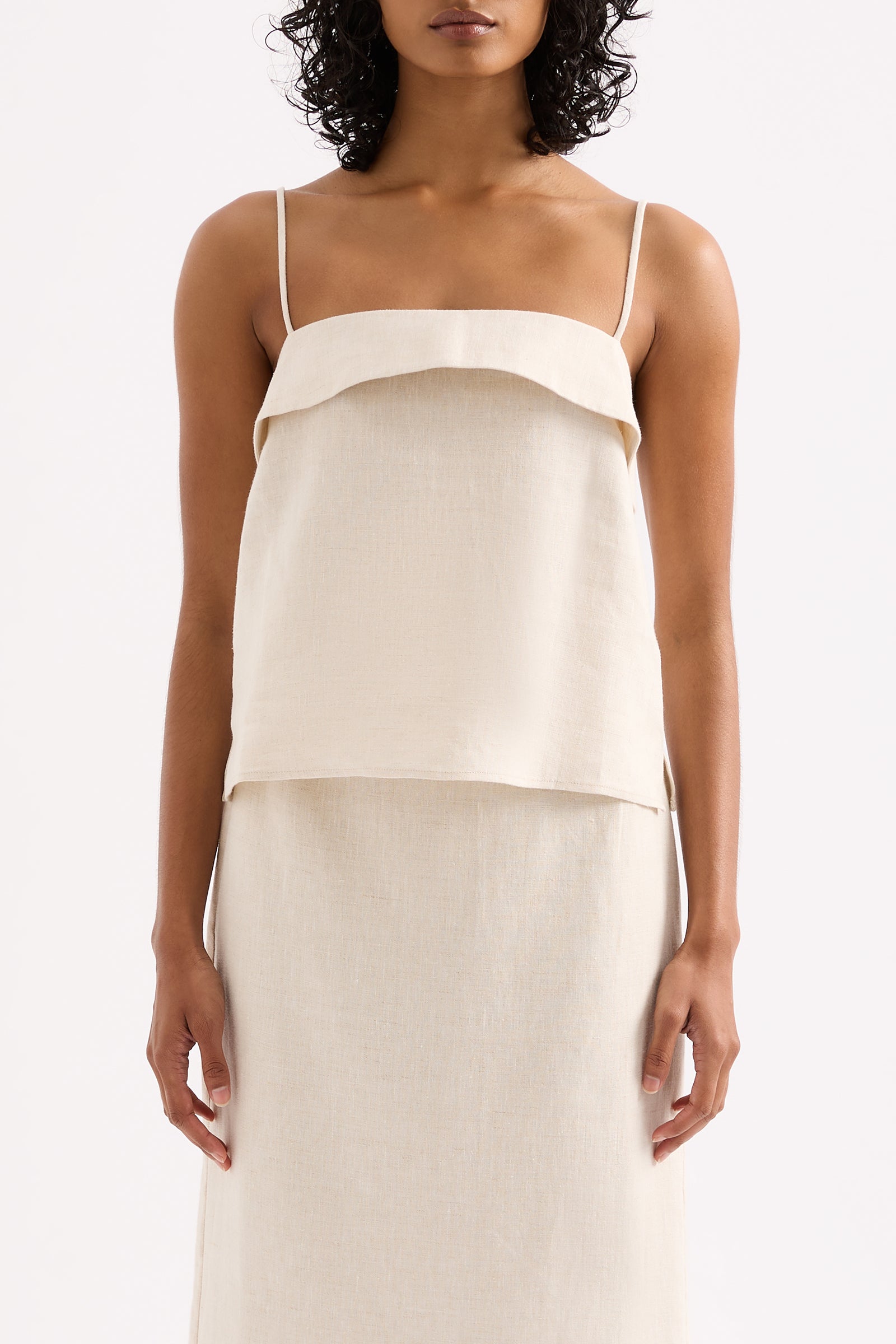 Sadie Linen Cami Natural 