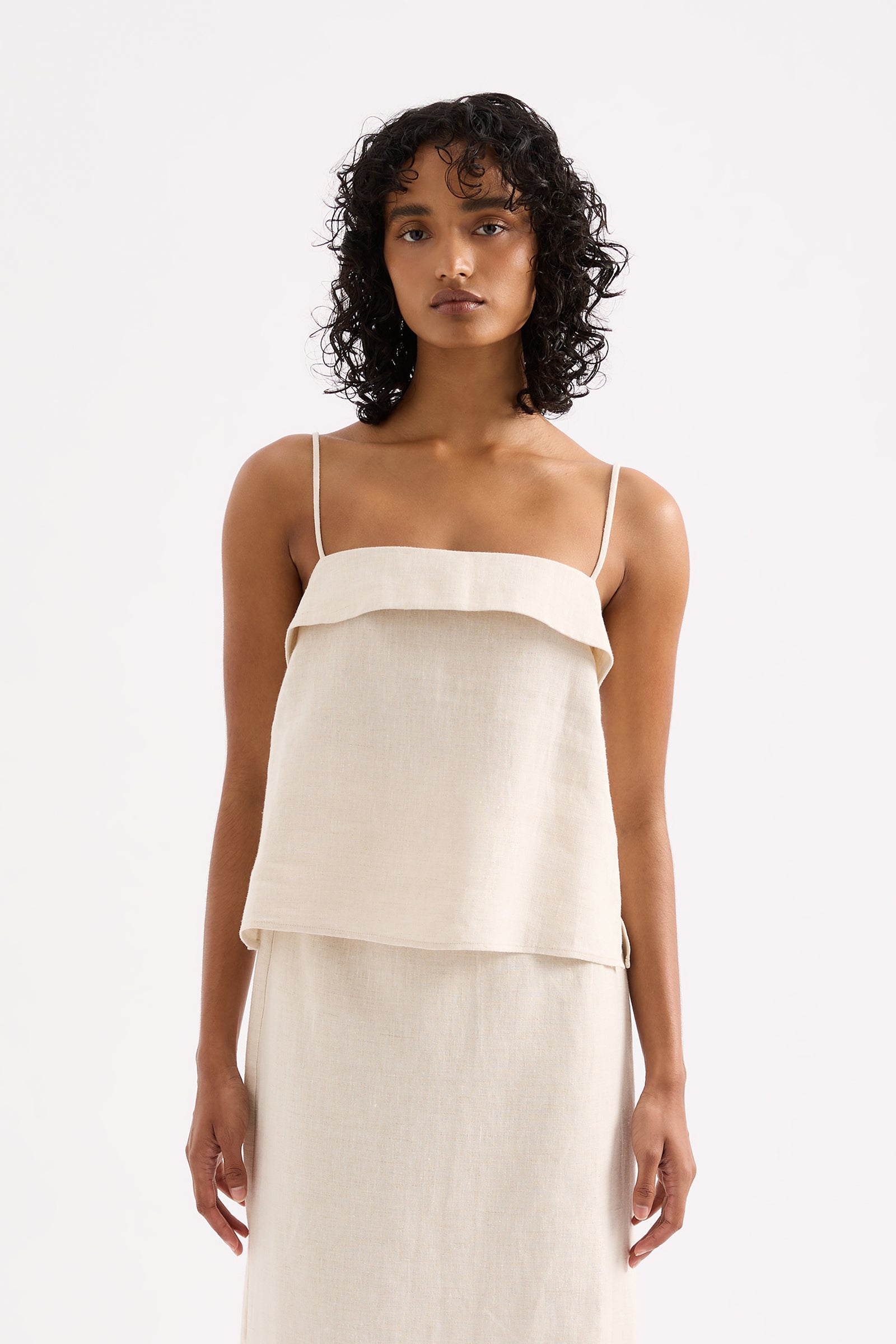 Sadie Linen Cami Natural 