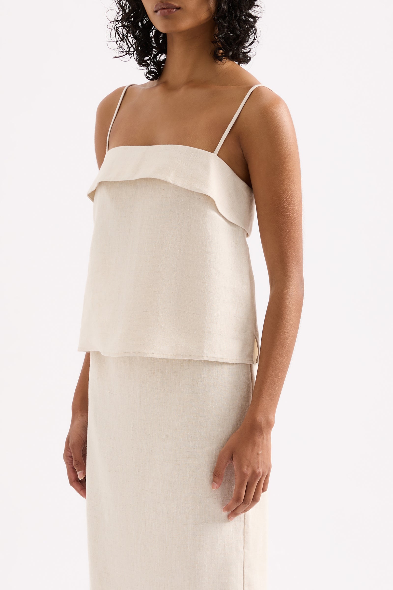 Sadie Linen Cami Natural 