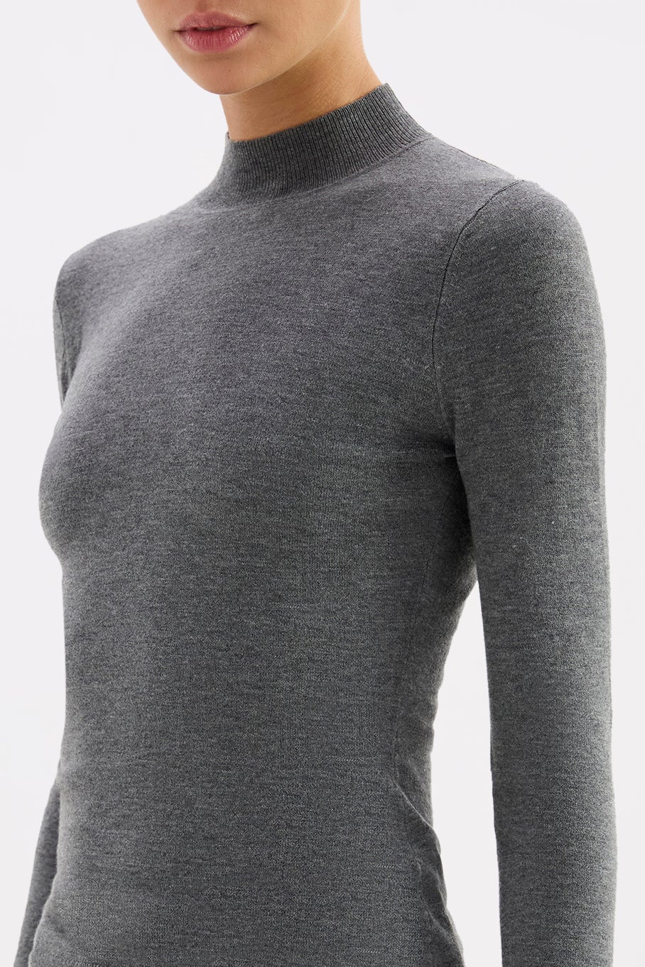 Sibel Classic Turtleneck Knit Charcoal 