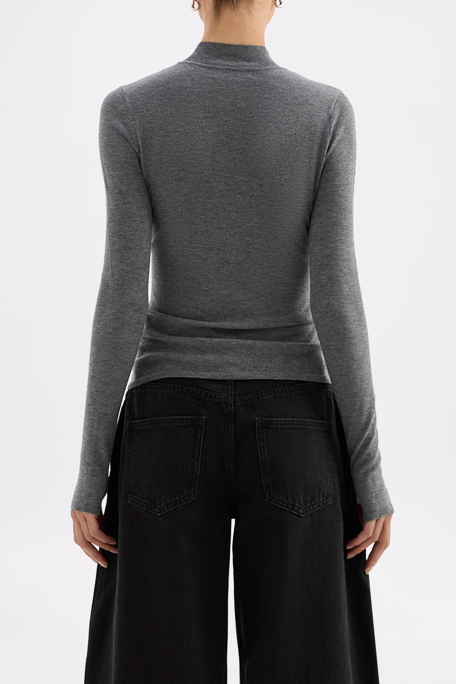 Sibel Classic Turtleneck Knit Charcoal 