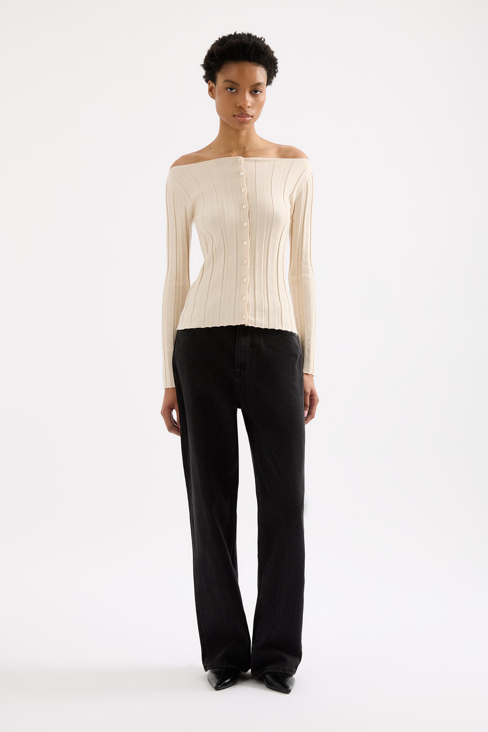 Aneke Knit Top Cream Marle 