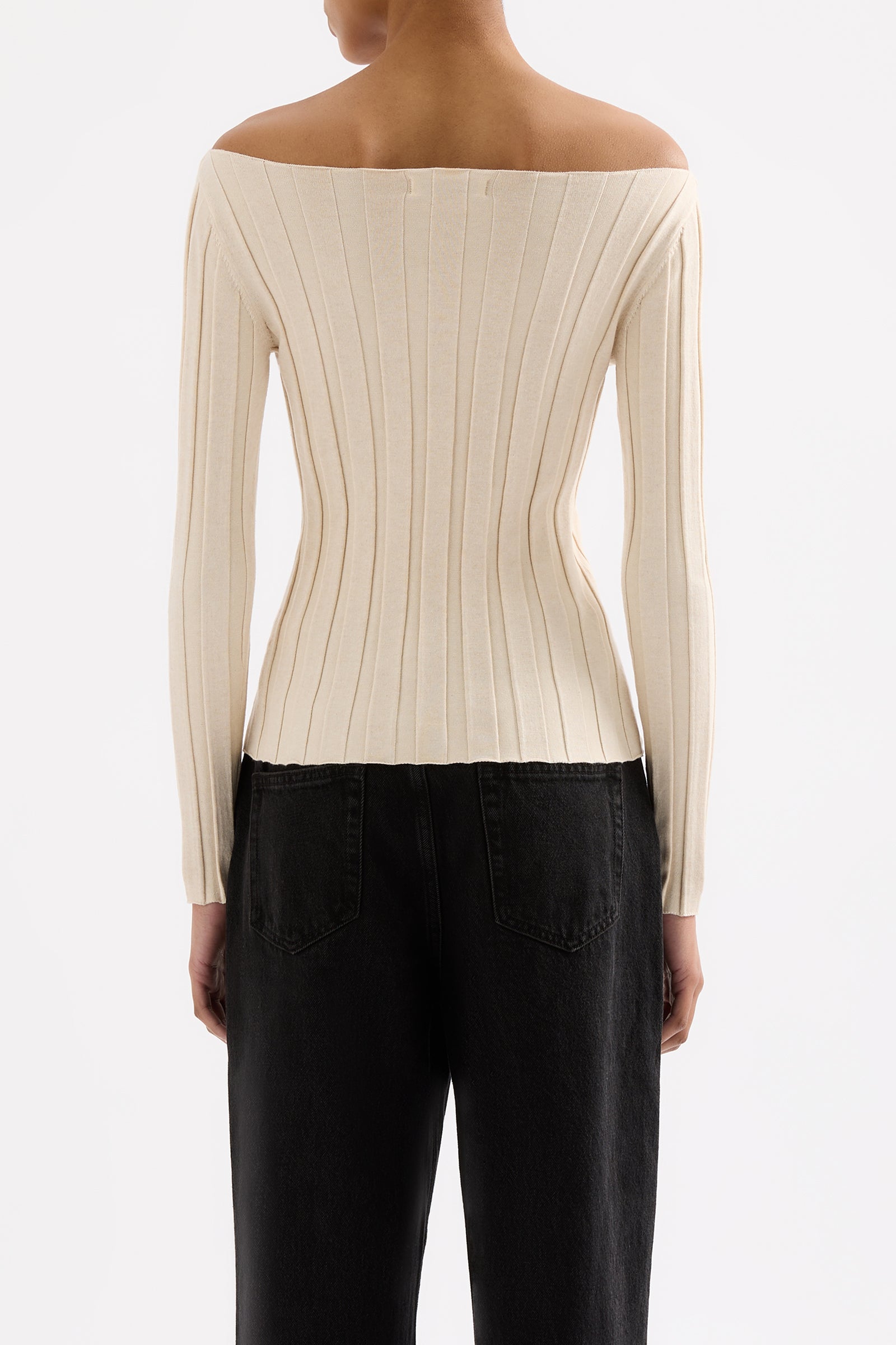 Aneke Knit Top Cream Marle 