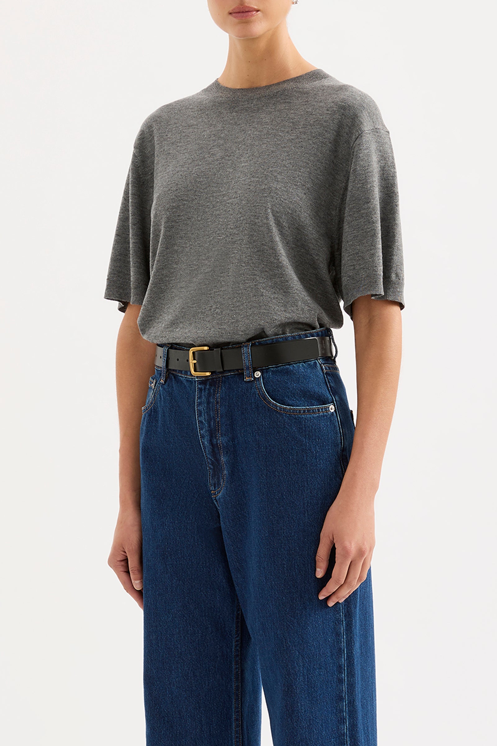 Rae Knit Tee Charcoal 