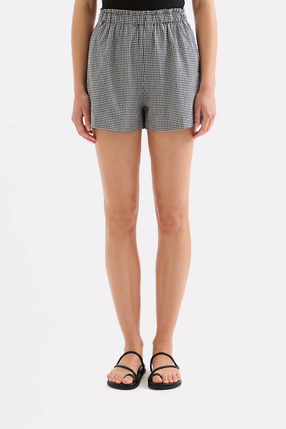 Hazel Short Black Gingham 