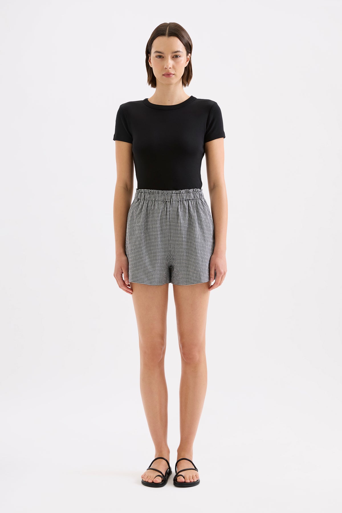 Hazel Short Black Gingham 