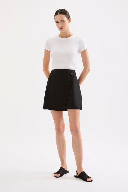 Thilda Linen Skirt Black 