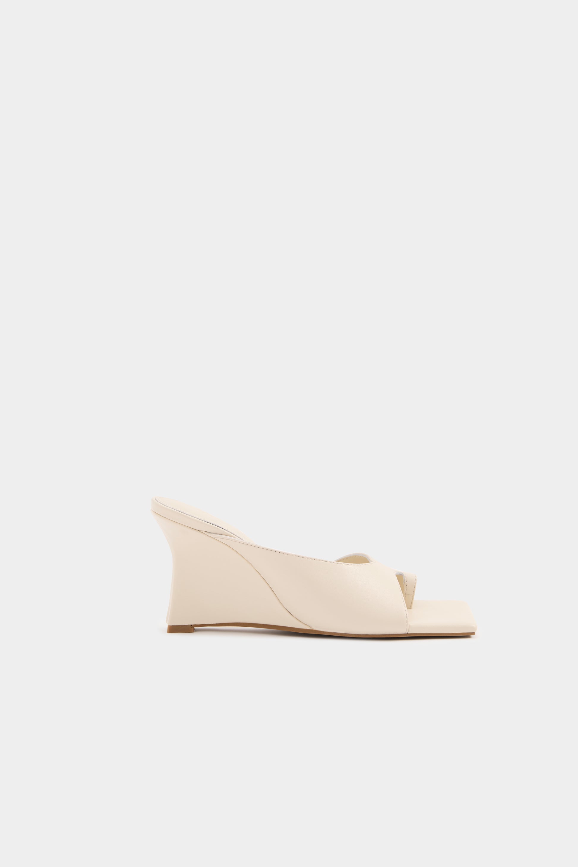 Shiva Leather Wedge Ivory 