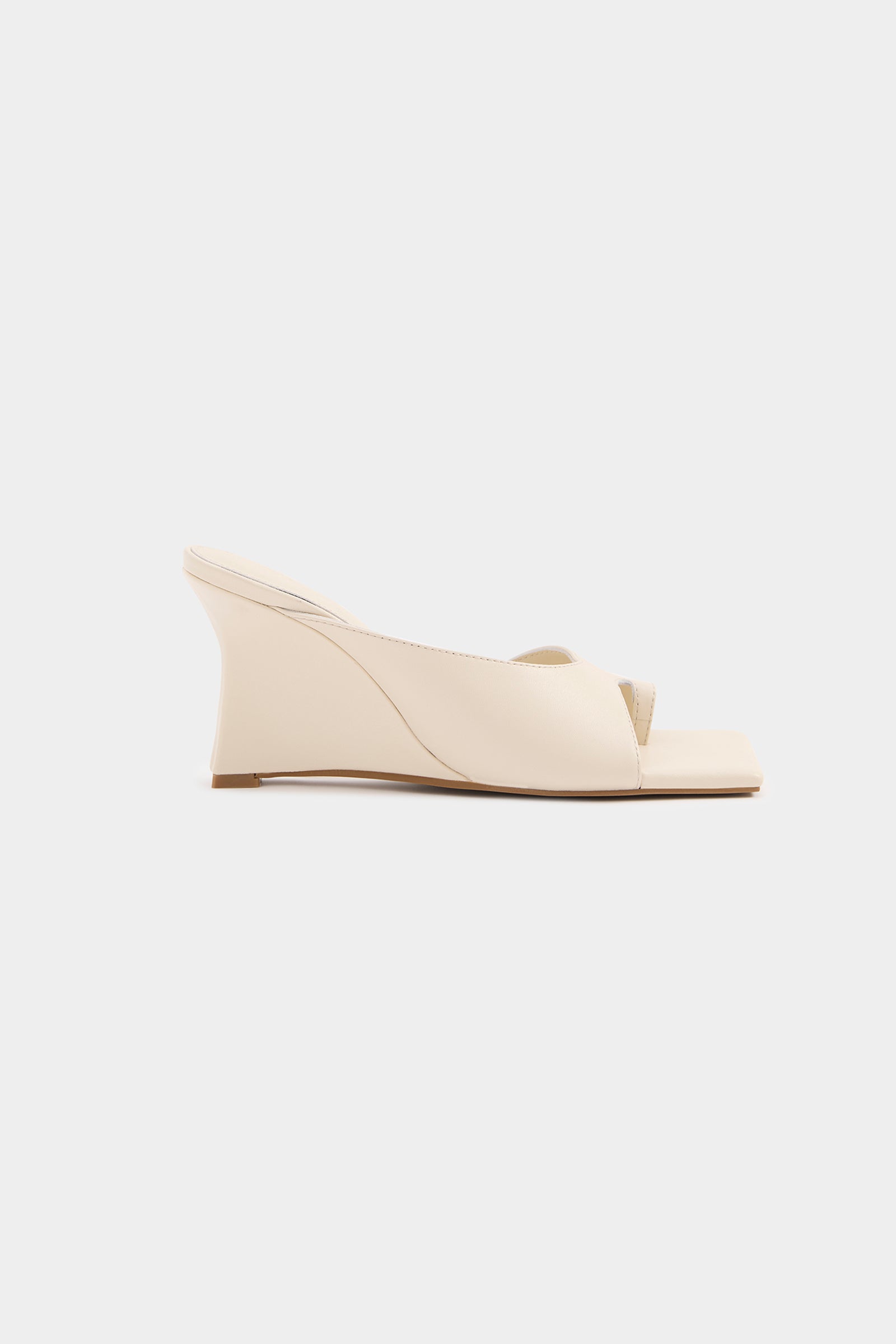 Shiva Leather Wedge Ivory 