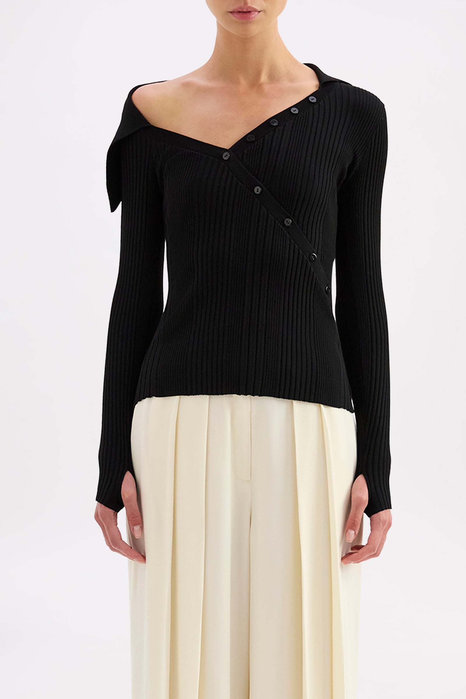 Sonnet Off Shoulder Knit Black 