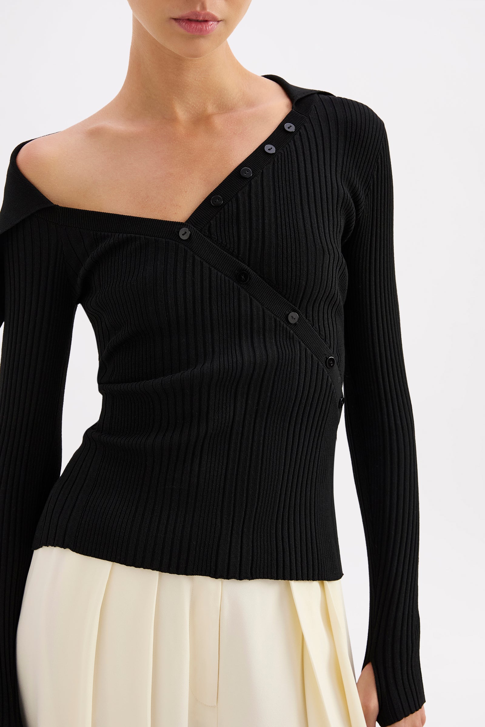 Sonnet Off Shoulder Knit Black 