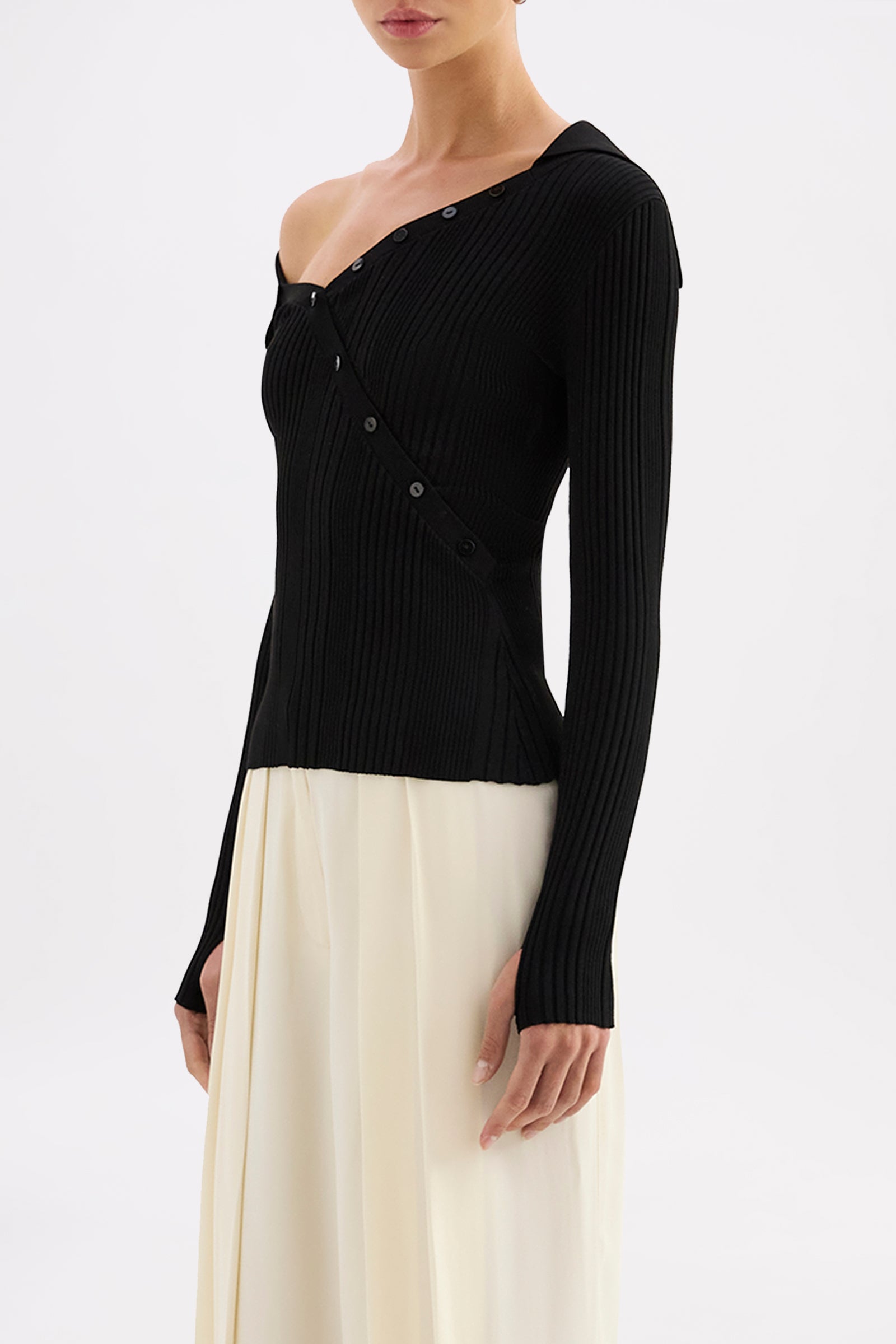 Sonnet Off Shoulder Knit Black 
