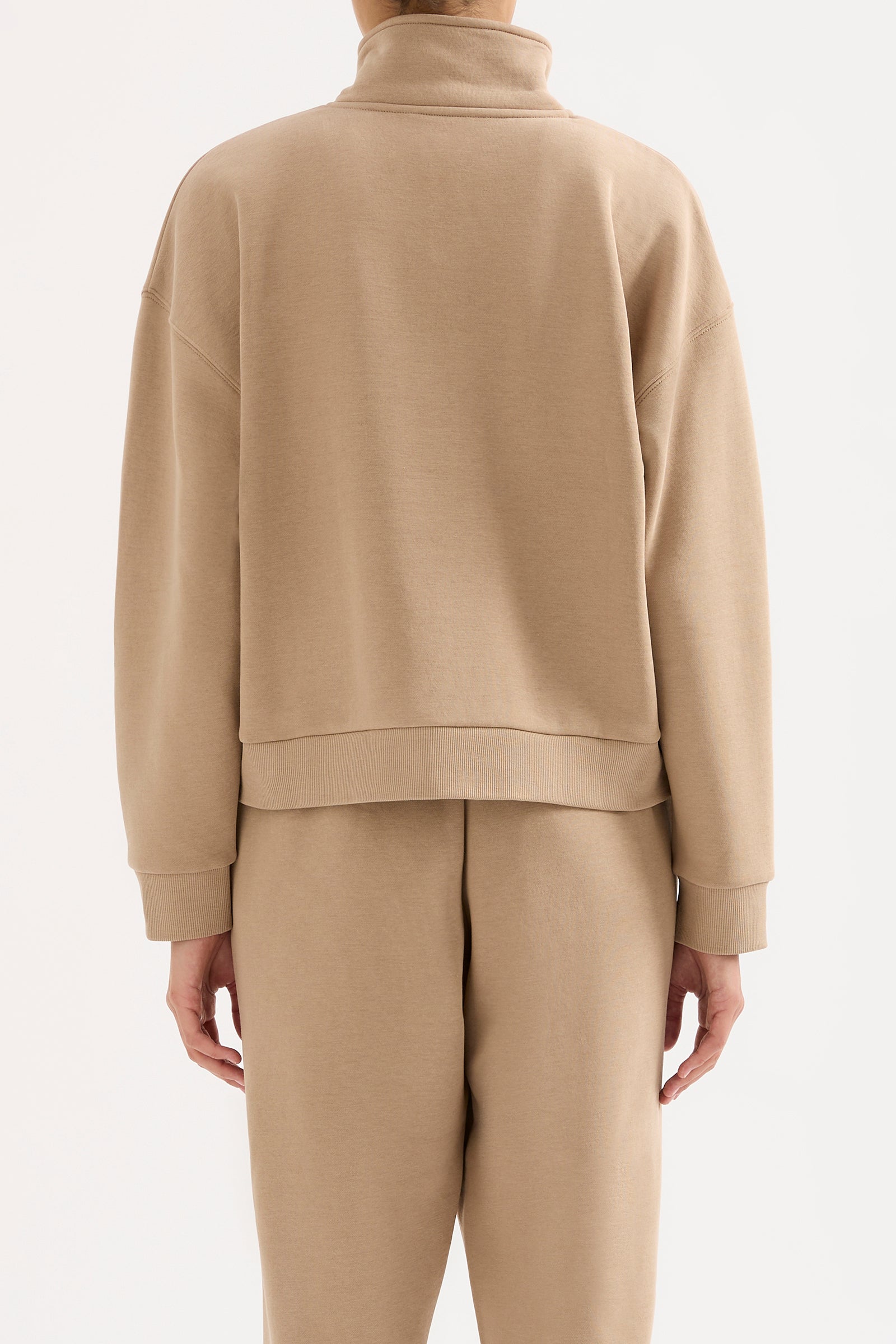 Carter Classic Zip Front Sweat Mocha 