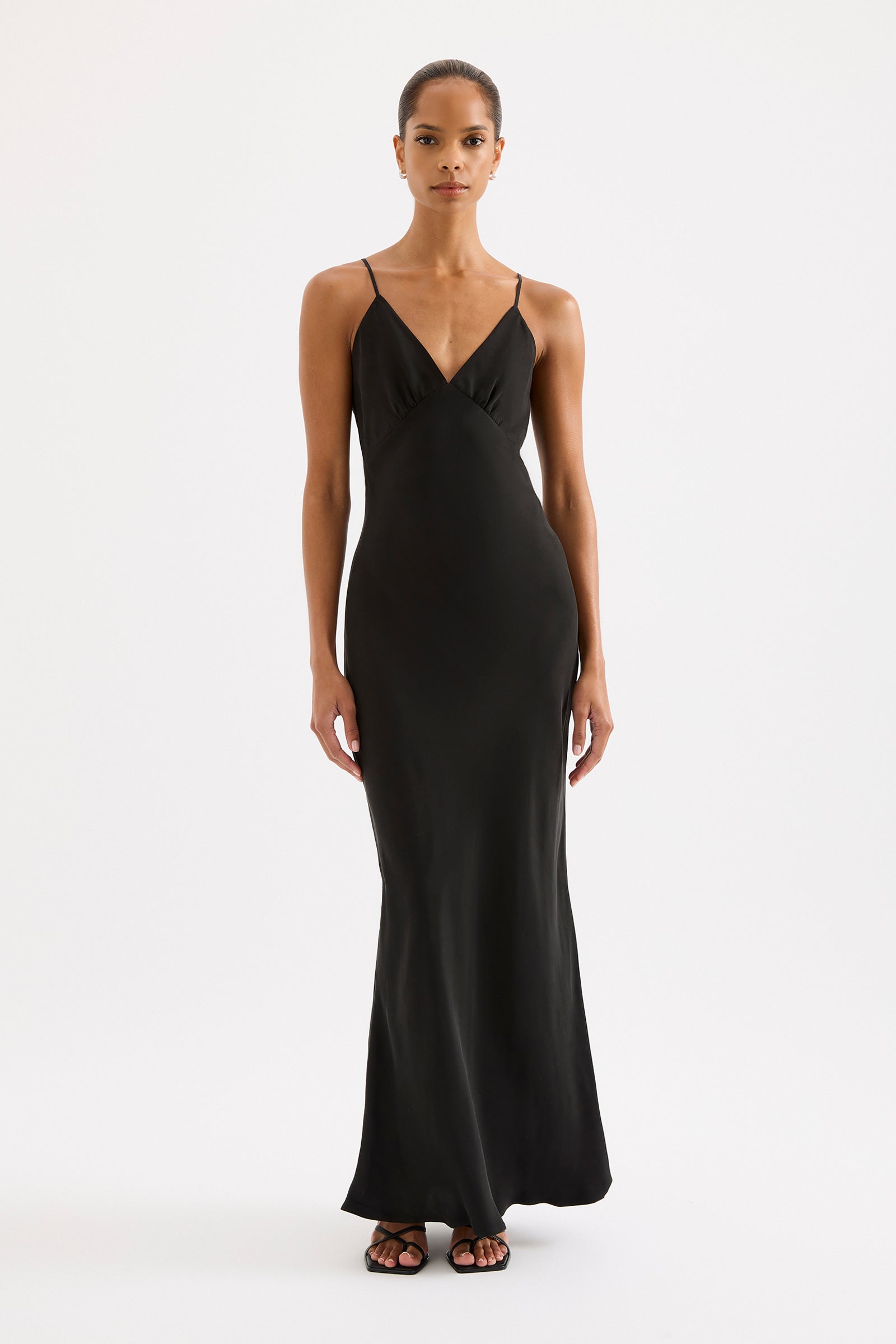 Rika Cupro Slip Dress Black 