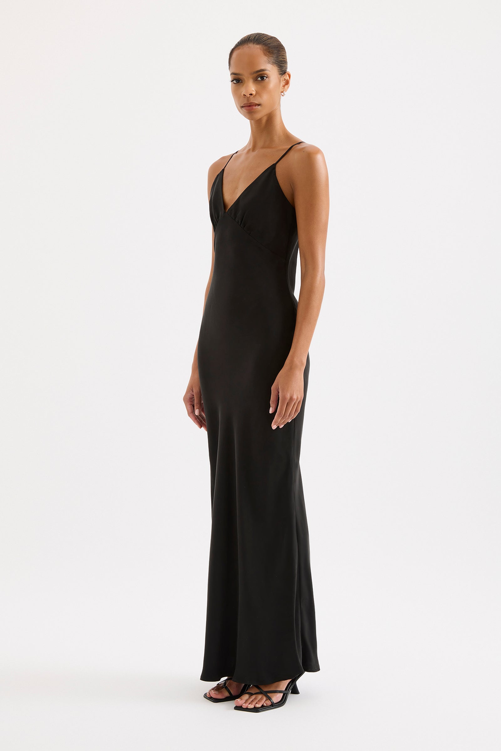 Rika Cupro Slip Dress Black 
