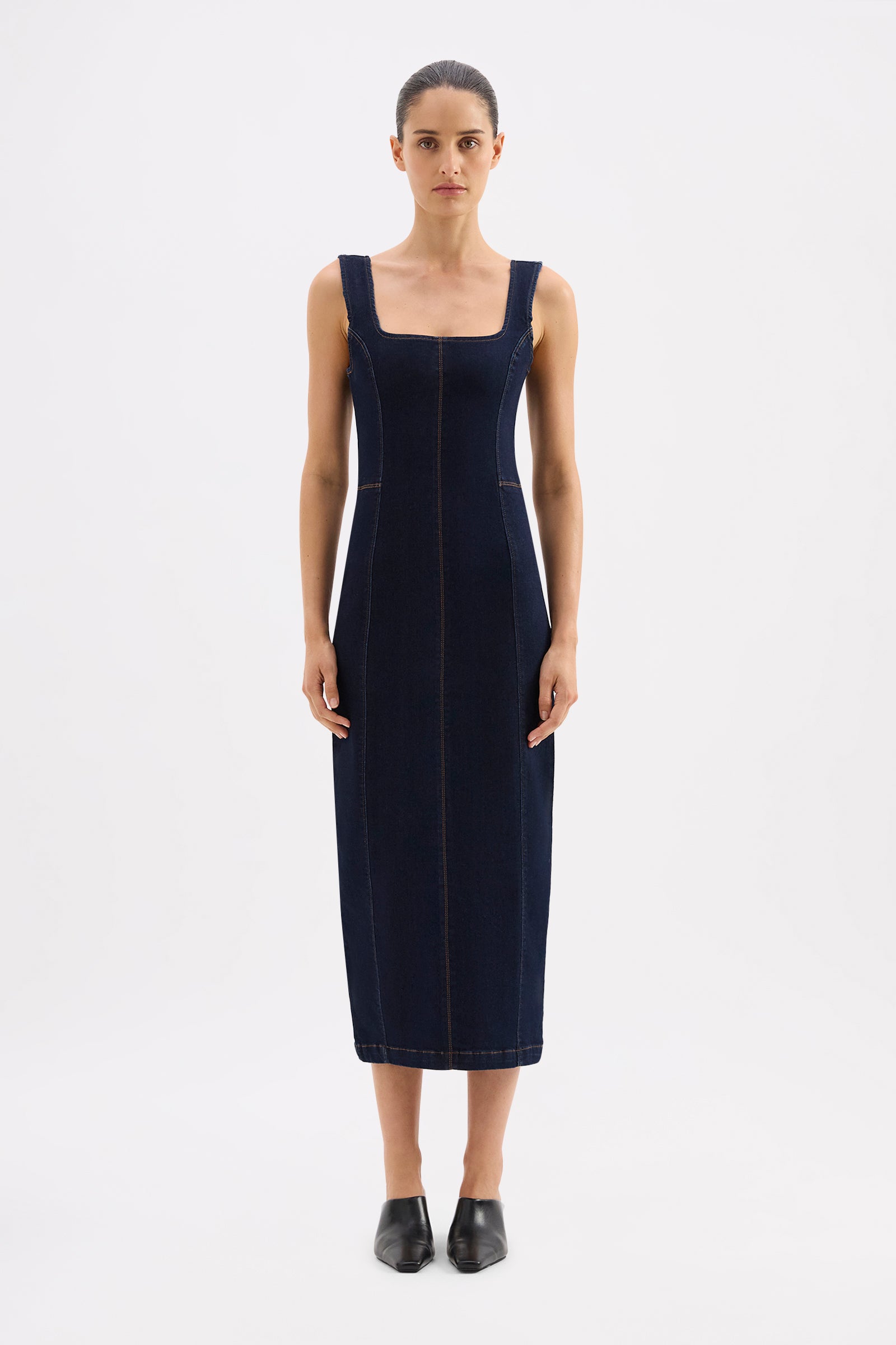 Vita Denim Maxi Dress Deep Blue 
